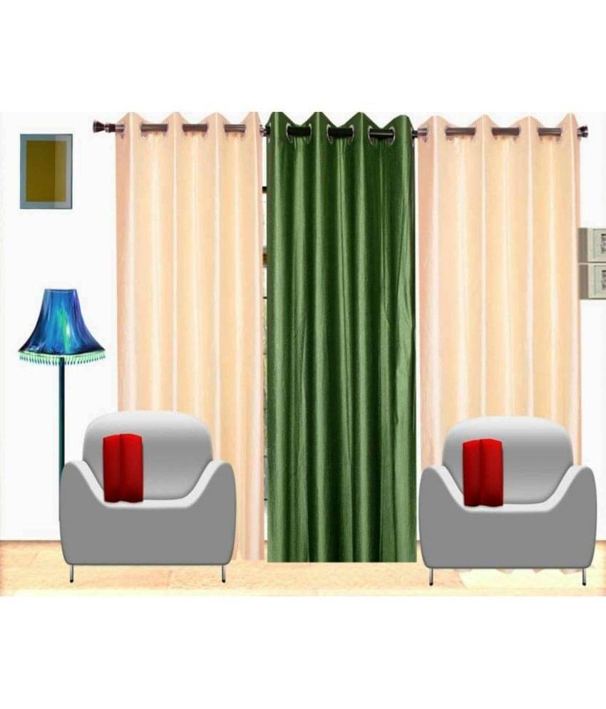 N2C Home Solid Semi-Transparent Eyelet Curtain 7 ft ( Pack of 3 ) - Multicolor N2C Home Solid Semi-Transparent Eyelet Curtain 7 ft ( Pack of 3 ) - Multicolor