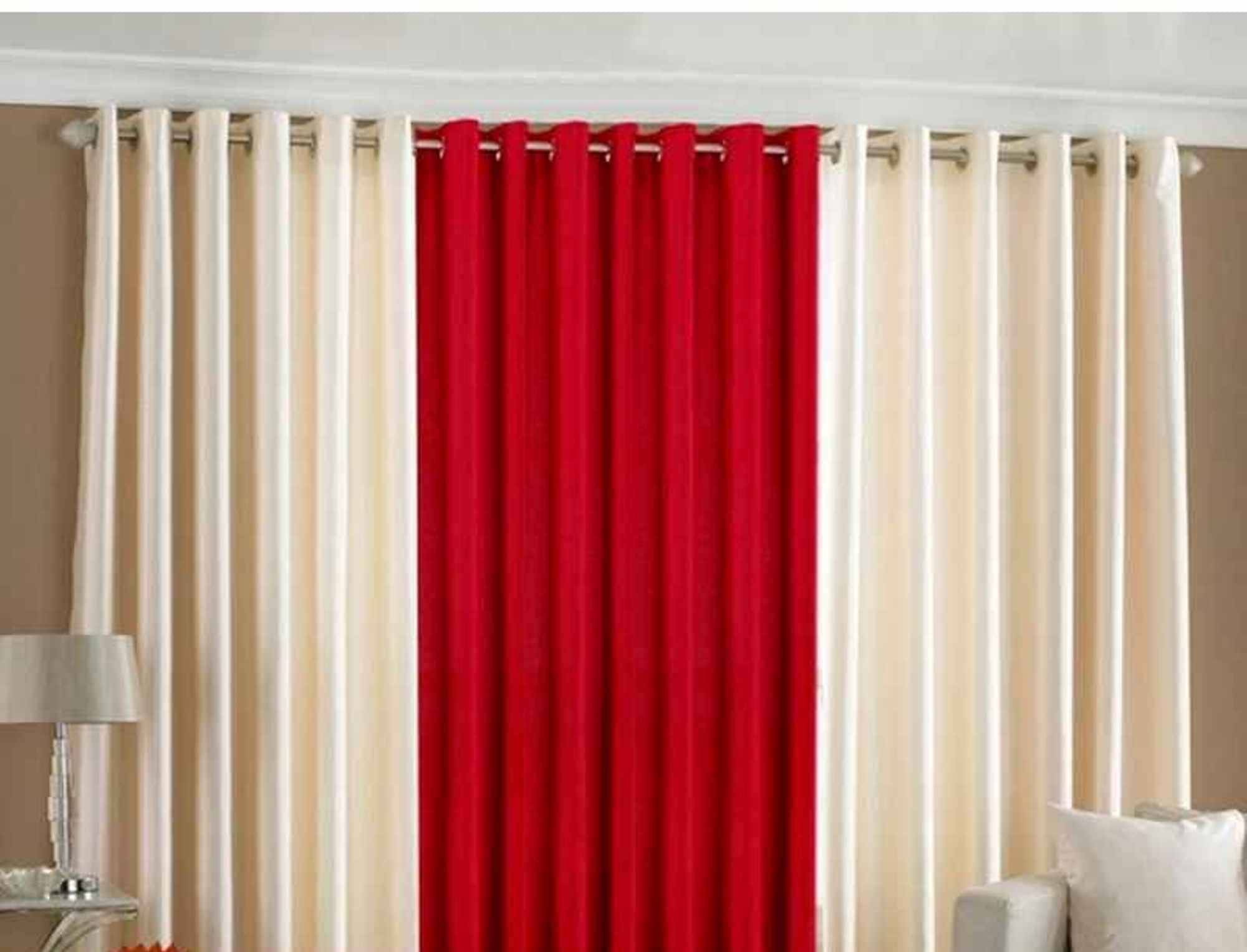N2C Home Solid Semi-Transparent Eyelet Curtain 5 ft ( Pack of 3 ) - Multicolor N2C Home Solid Semi-Transparent Eyelet Curtain 5 ft ( Pack of 3 ) - Multicolor