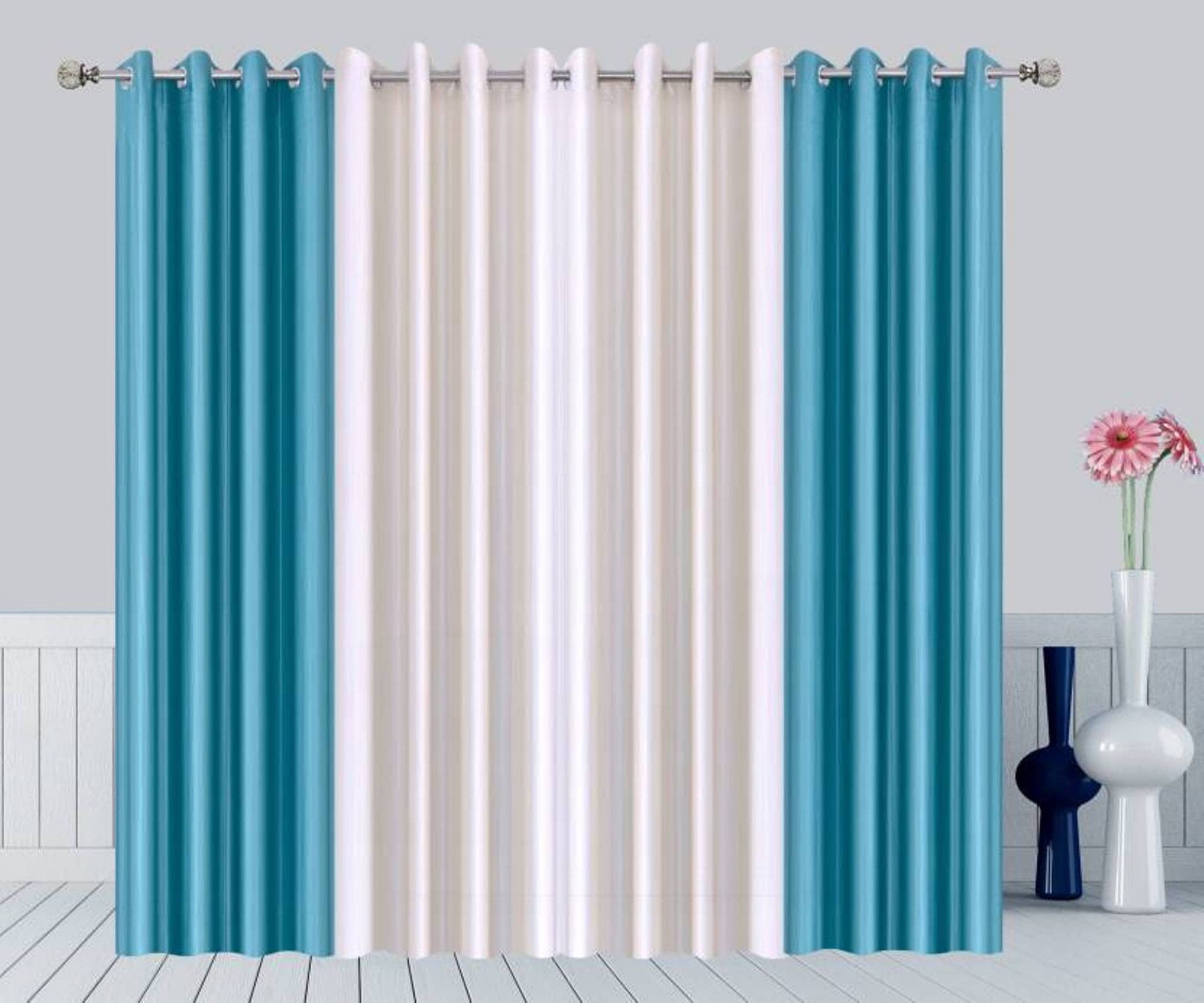 N2C Home Solid Semi-Transparent Eyelet Curtain 5 ft ( Pack of 4 ) - Multicolor