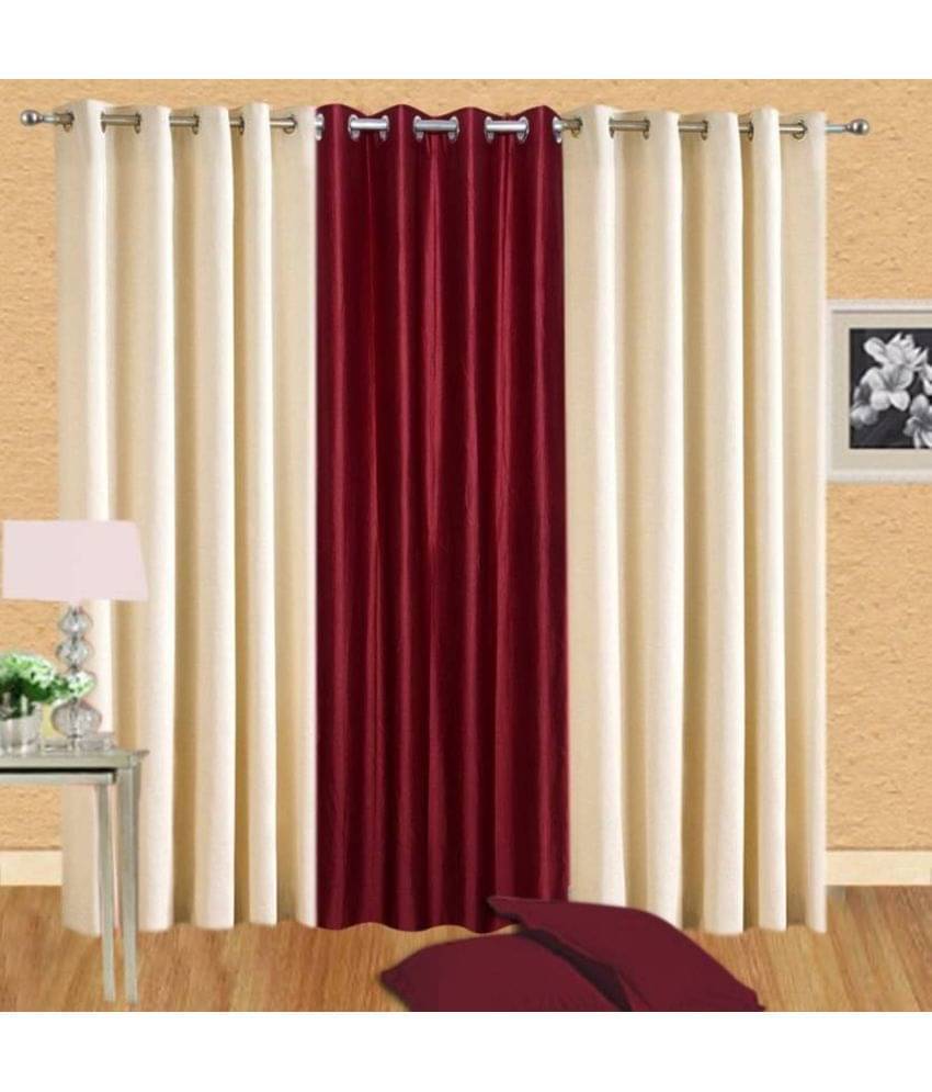 N2C Home Solid Semi-Transparent Eyelet Curtain 5 ft ( Pack of 3 ) - Multicolor N2C Home Solid Semi-Transparent Eyelet Curtain 5 ft ( Pack of 3 ) - Multicolor