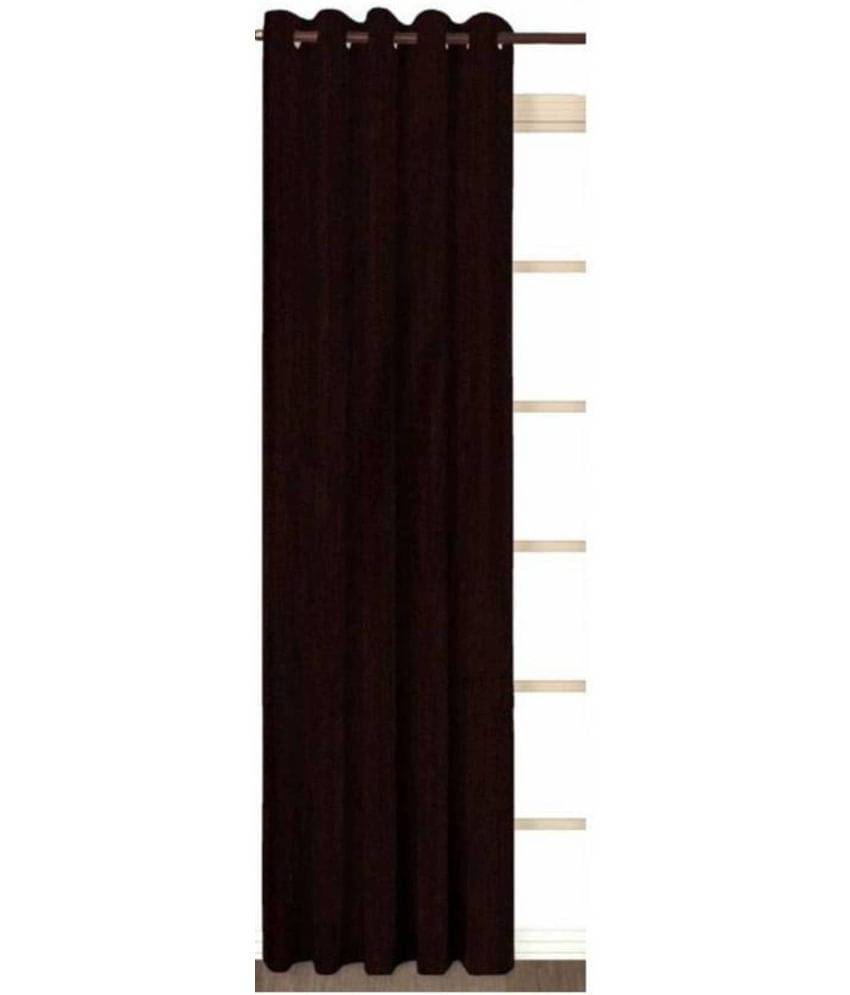 N2C Home Solid Semi-Transparent Eyelet Curtain 9 ft ( Pack of 1 ) - Brown N2C Home Solid Semi-Transparent Eyelet Curtain 9 ft ( Pack of 1 ) - Brown