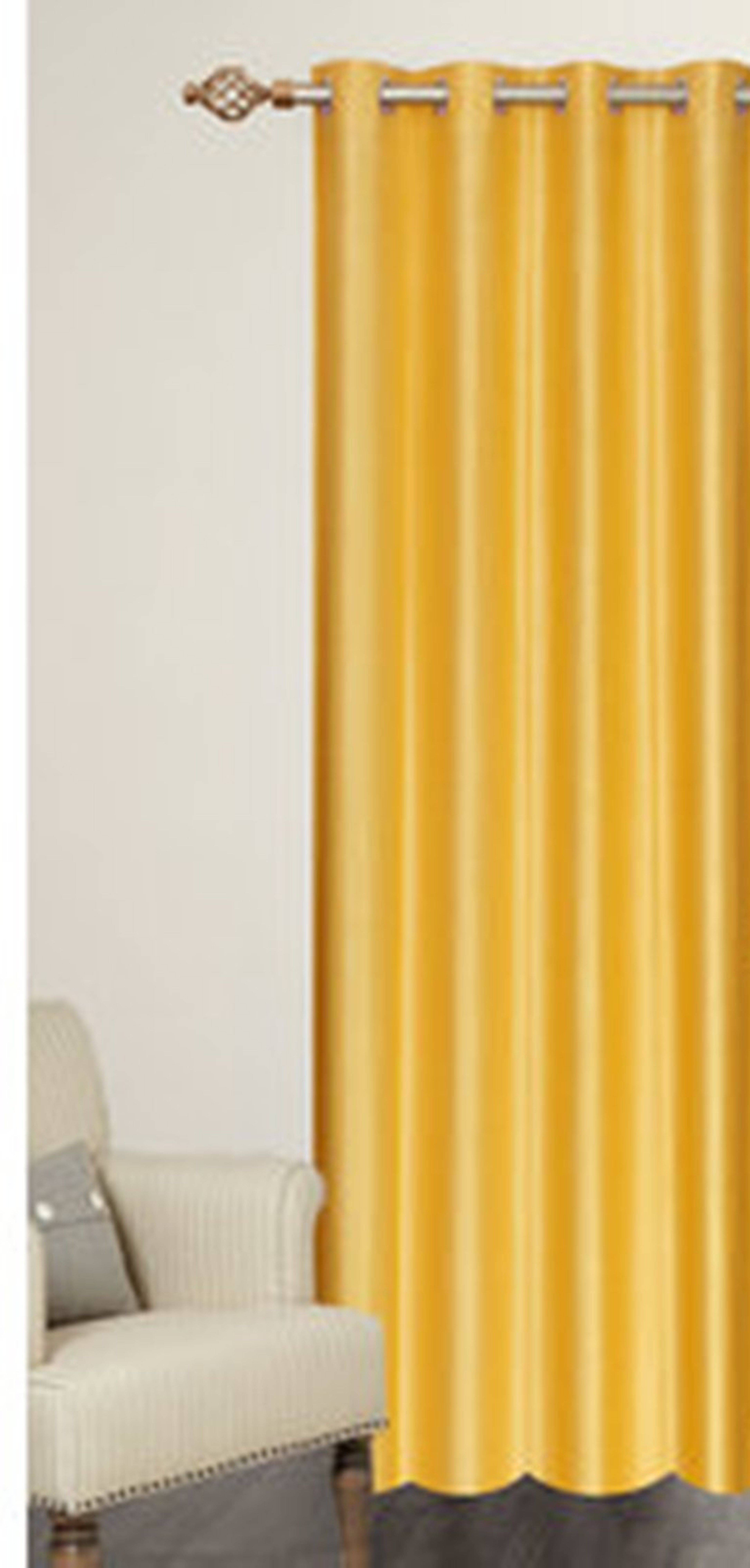 N2C Home Solid Semi-Transparent Eyelet Curtain 5 ft ( Pack of 1 ) - Yellow N2C Home Solid Semi-Transparent Eyelet Curtain 5 ft ( Pack of 1 ) - Yellow