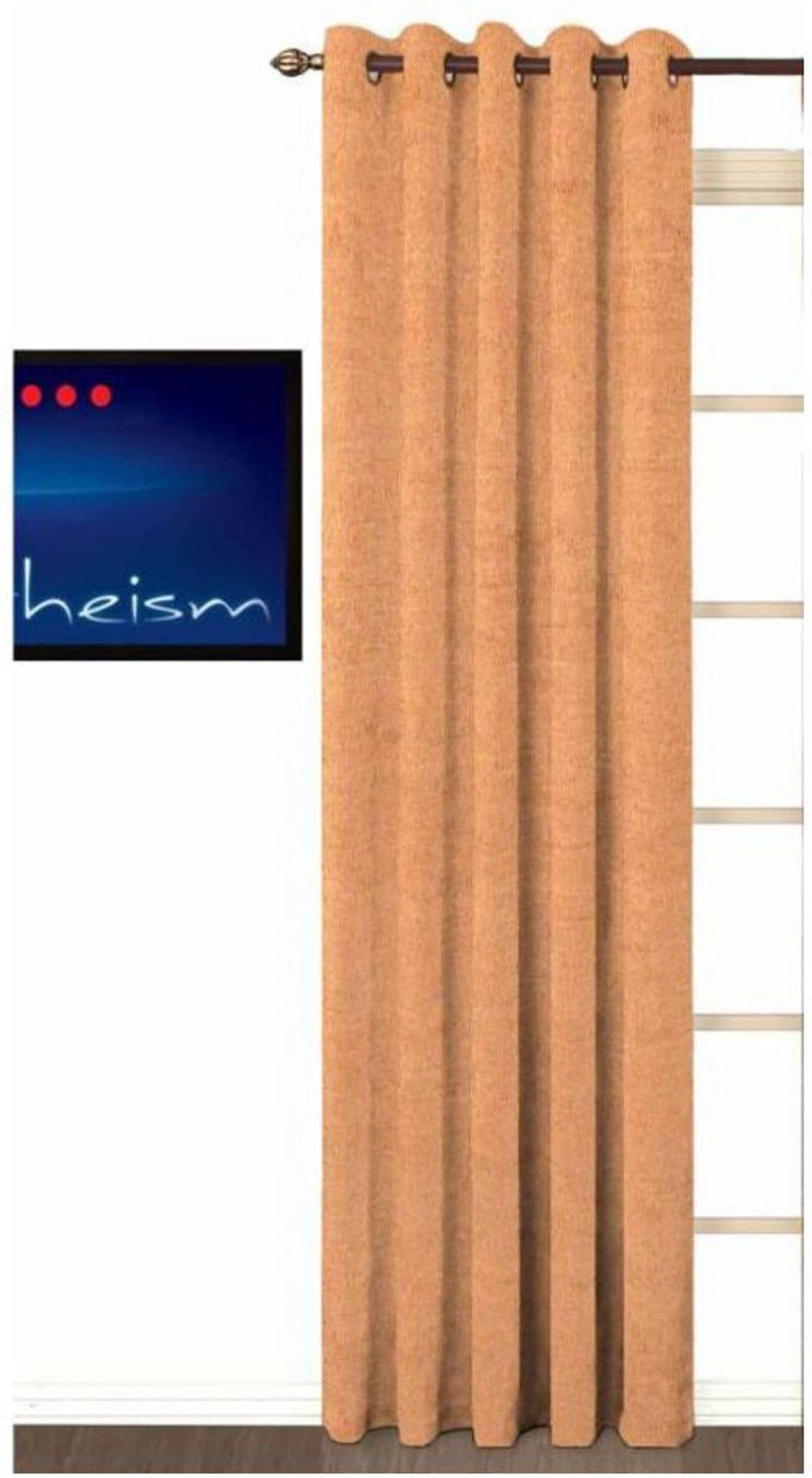 N2C Home Solid Semi-Transparent Eyelet Curtain 7 ft ( Pack of 1 ) - Cream
