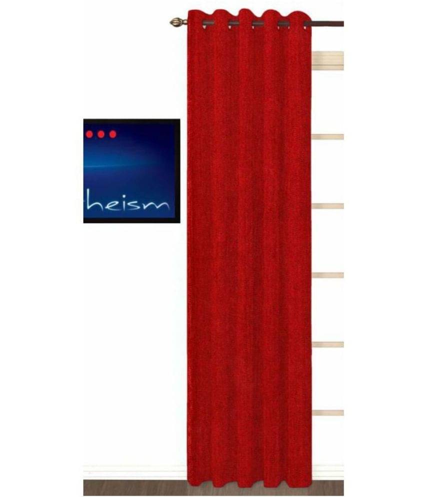     			N2C Home Solid Semi-Transparent Eyelet Curtain 7 ft ( Pack of 1 ) - Maroon