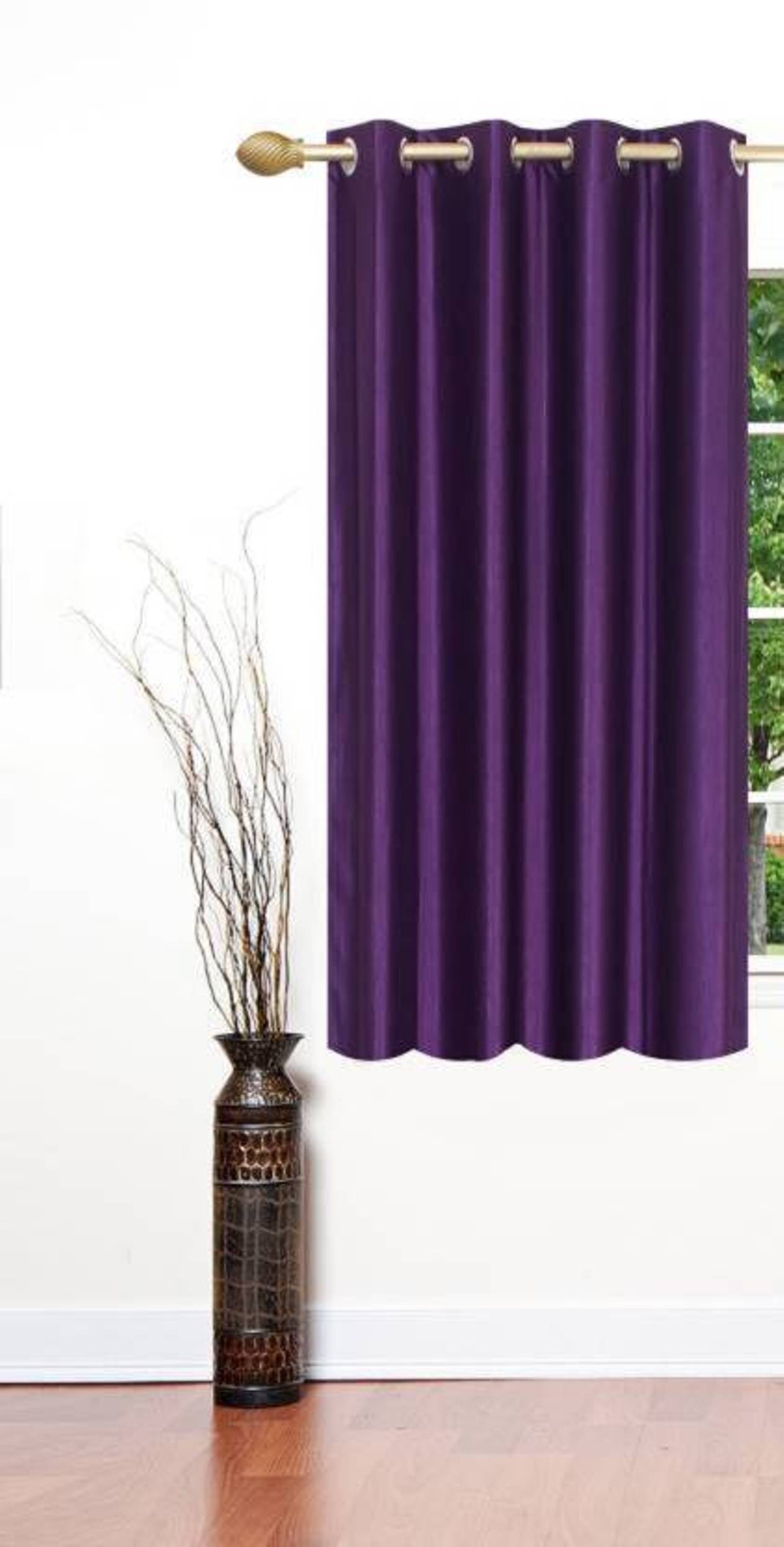     			N2C Home Solid Semi-Transparent Eyelet Curtain 5 ft ( Pack of 1 ) - Purple