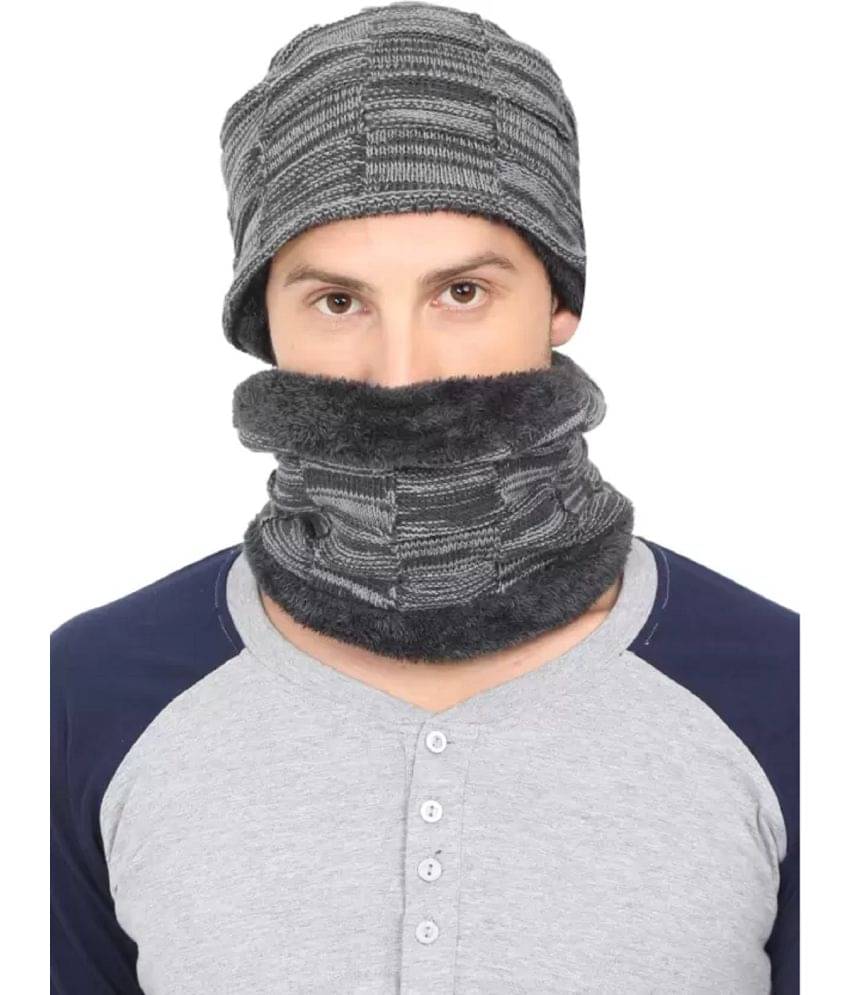 PENYAN - Gray Woollen Women's Cap ( Pack of 1 )     			PENYAN - Gray Woollen Women's Cap ( Pack of 1 )