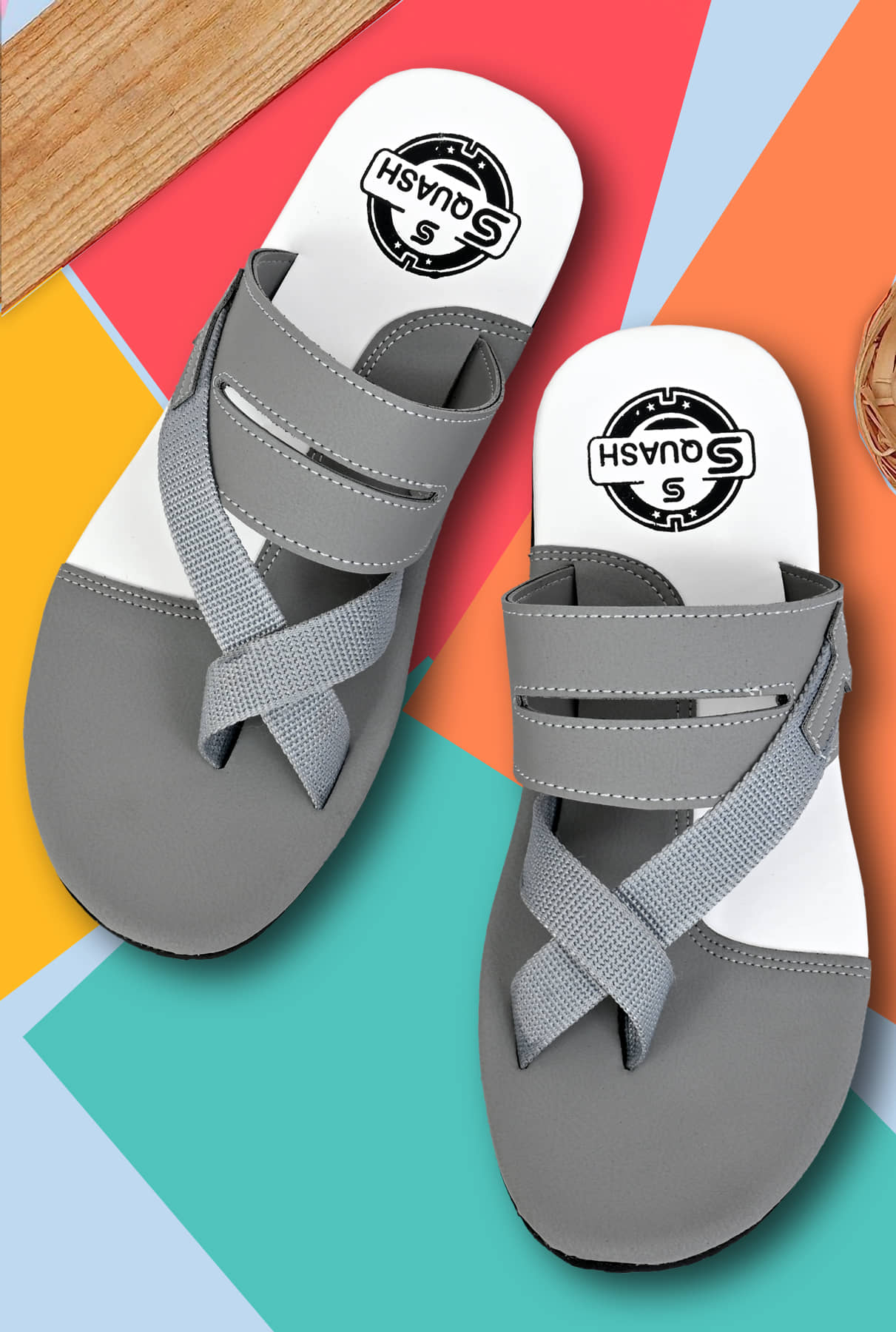 Squash - Grey Men's Leather Slipper