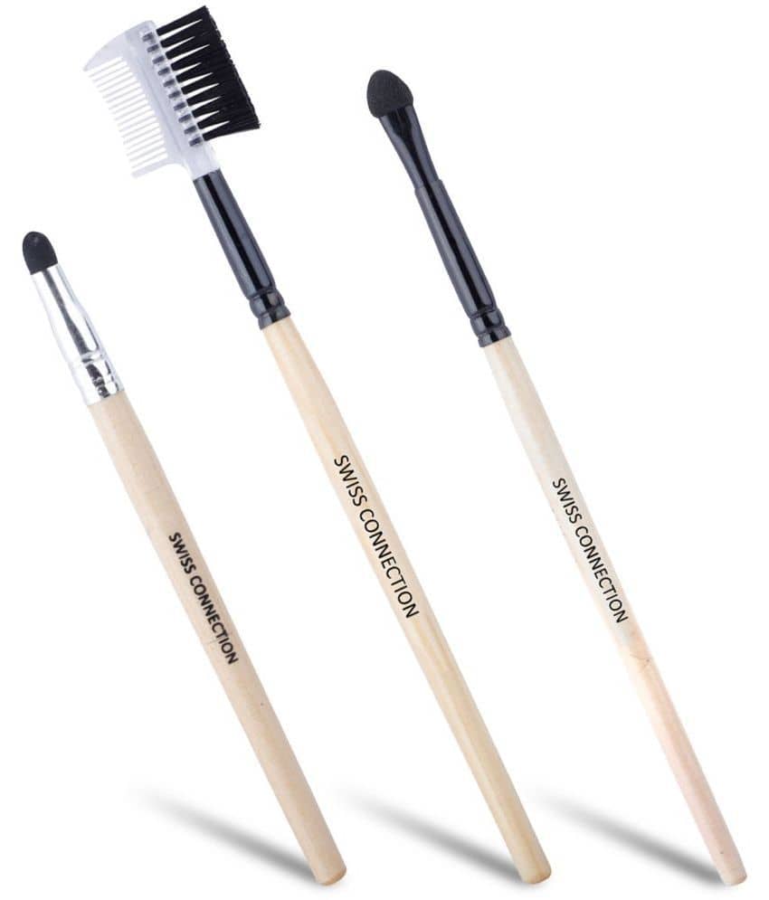 Swiss Connection Makeup Brush Set Natural Wet & Dry Products,Dust off Powder 30 g 3 Pcs