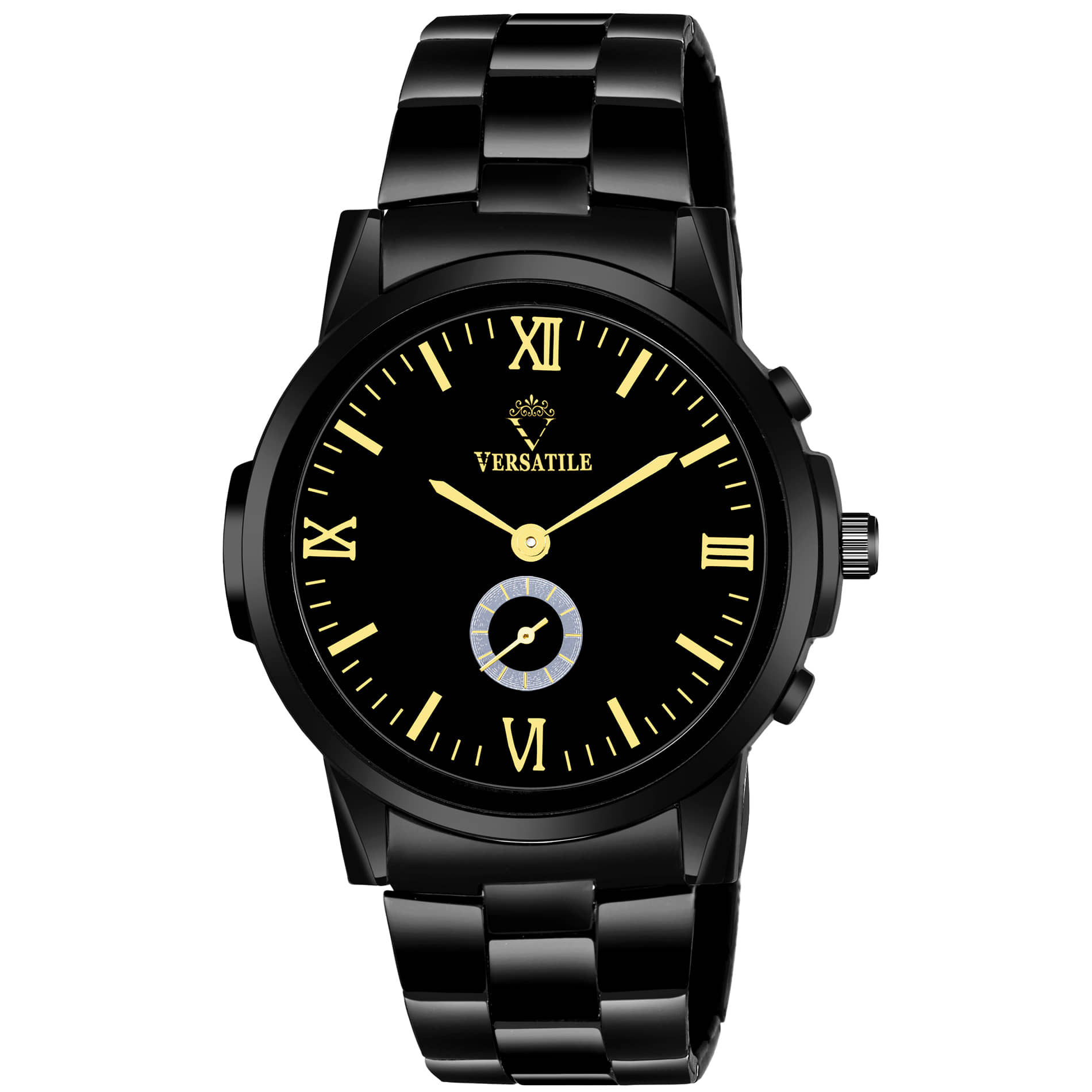 Versatile - Black Metal Chronograph Men's Watch