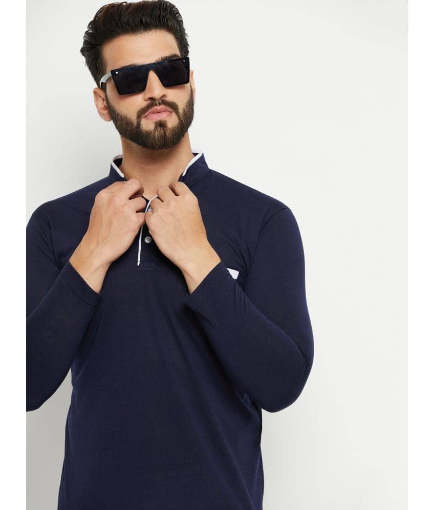 ZEBULUN Pack of 1 Cotton Blend Regular Fit Men's T-Shirt ( Navy Blue ) ZEBULUN Pack of 1 Cotton Blend Regular Fit Men's T-Shirt ( Navy Blue )