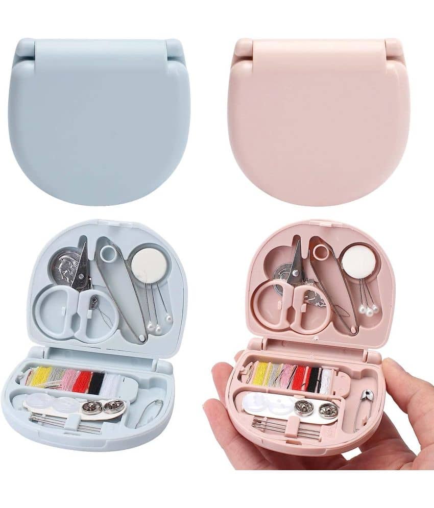 Mini Travel Sew Kit Beginner Mini Sewing Box Pocket Folding Sewing Kit (Pack of 2, Multicolor) - Stationery | Buy online on ZillyBuy