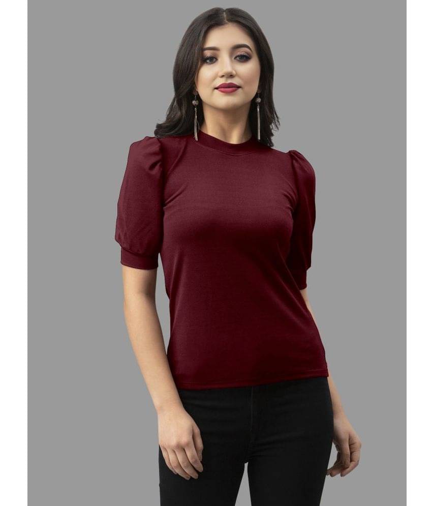 Apnisha Women's Polyester Regular Top ( Wine ) Apnisha Women's Polyester Regular Top ( Wine )