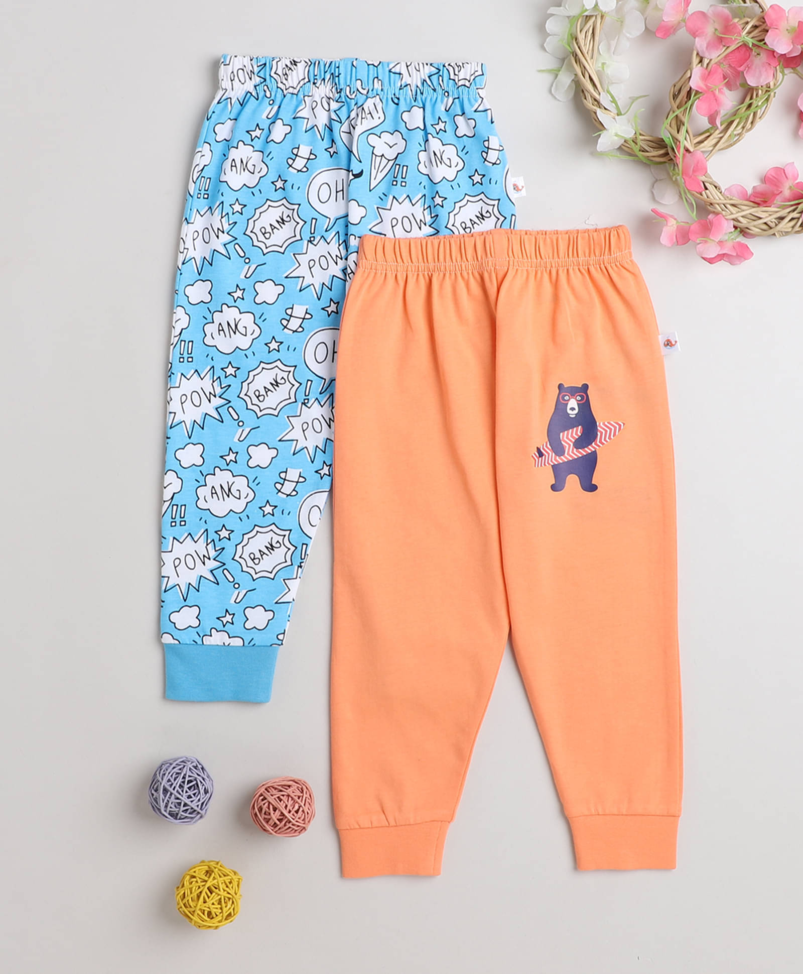     			BUMZEE Pack of 2 Baby Boys Cotton Pyjama ( Orange )