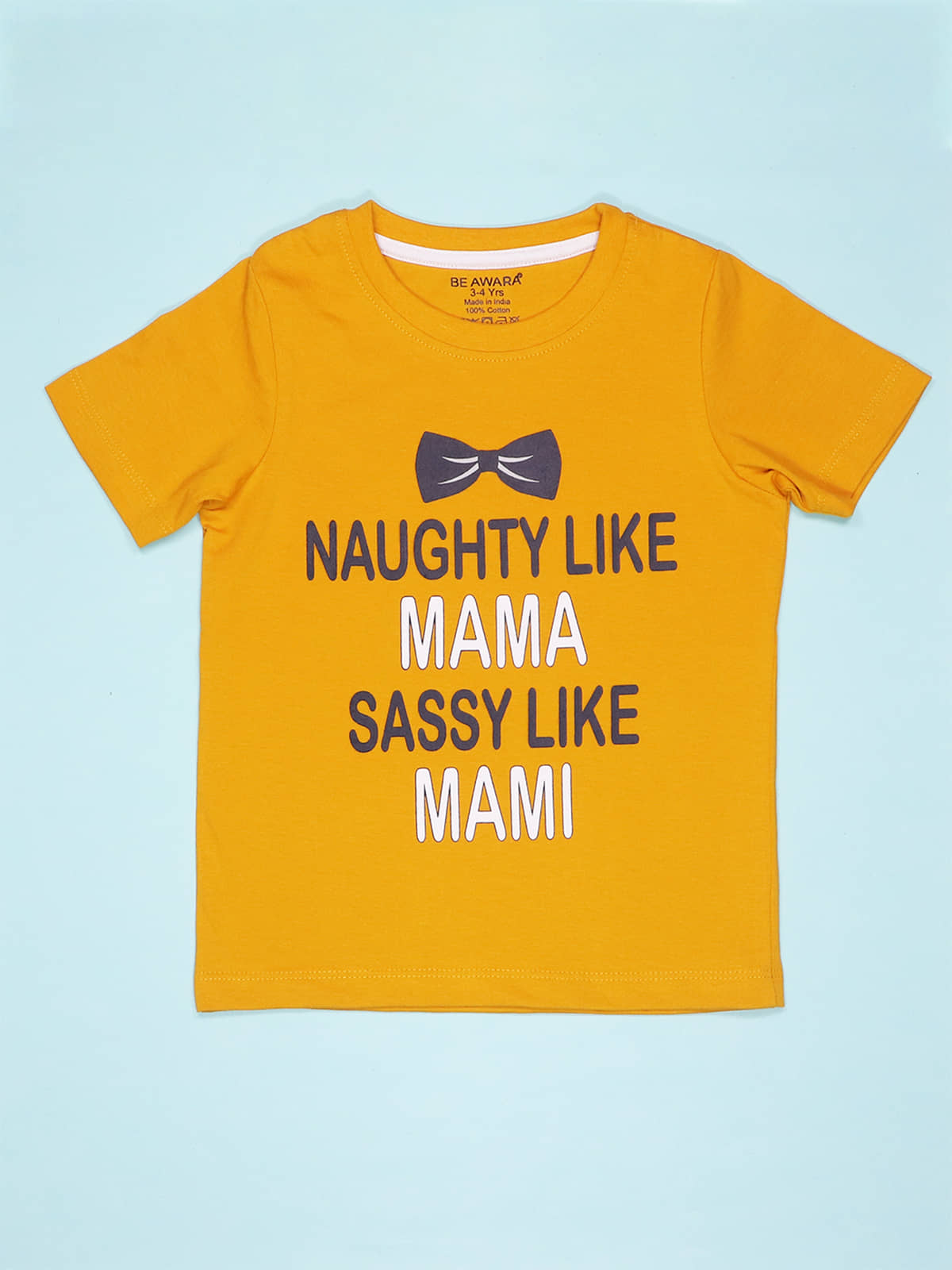 Be Awara Pack of 3 Boys Cotton T-Shirt ( Yellow )