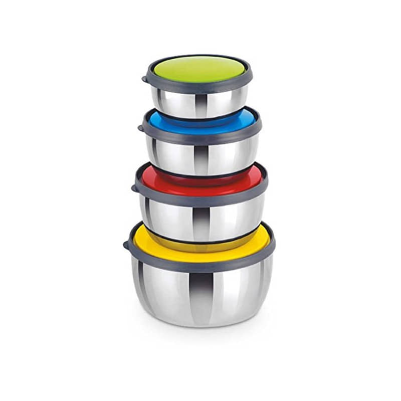 Classic Essentials CE1401 Container Steel Multicolor Food Container ( Set of 4 )