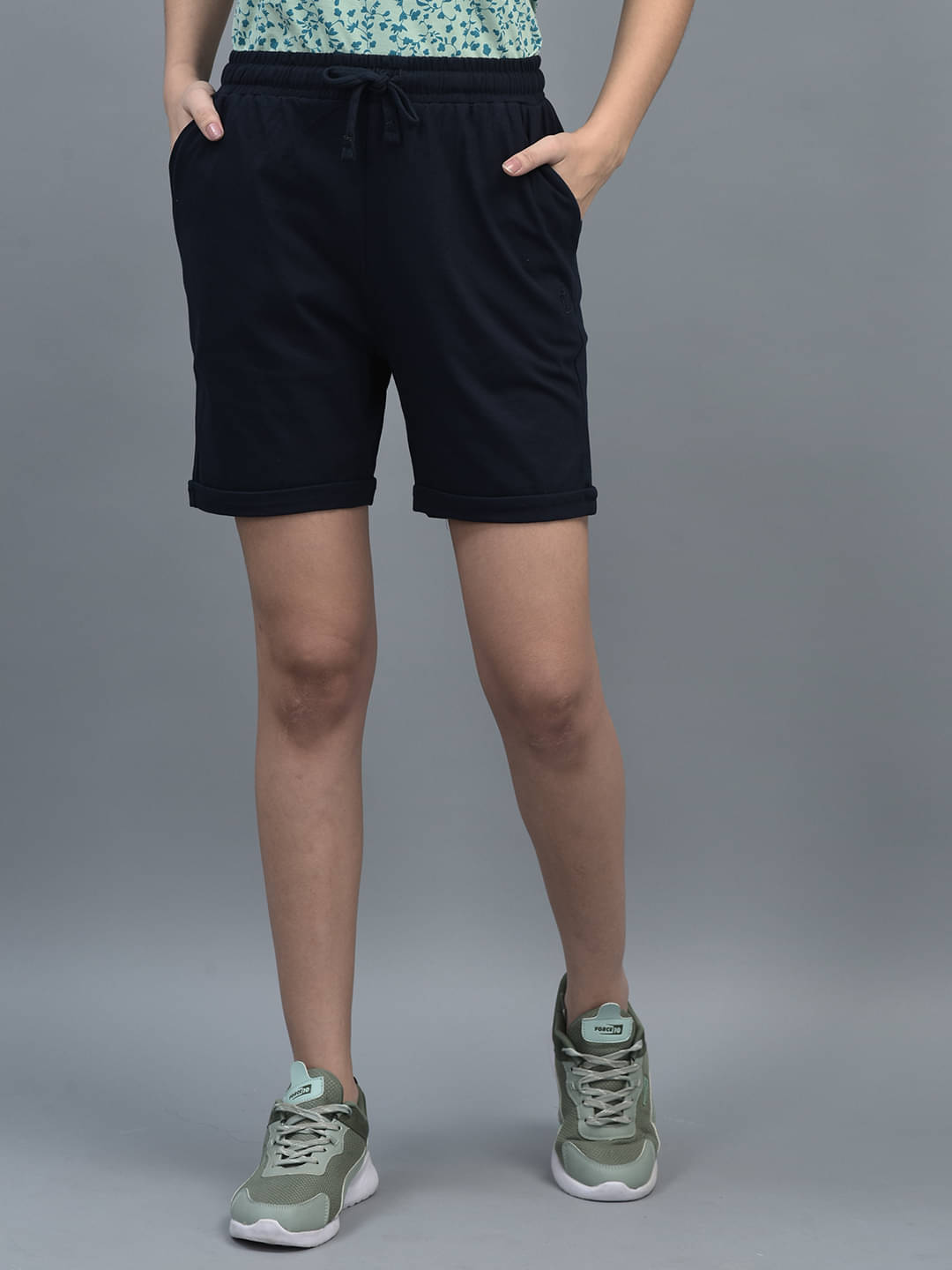     			Dollar Missy Cotton Hot Pants - Navy Single