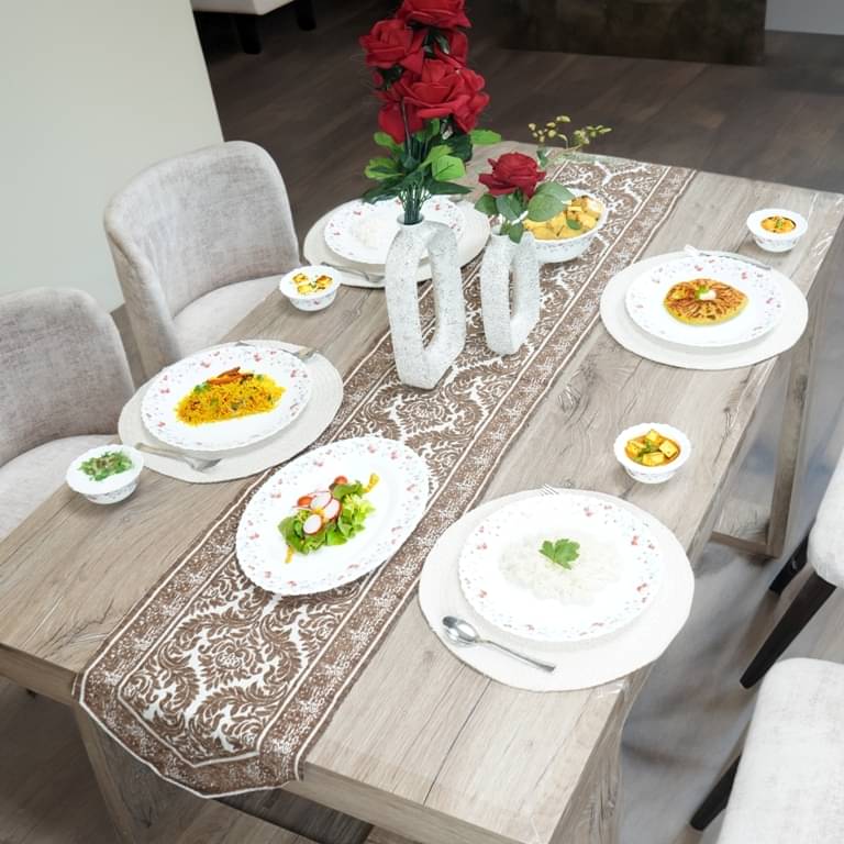 FURNISHING HUT Jute 6 Seater Table Runner ( 180 cm x 34 cm ) Single - Beige FURNISHING HUT Jute 6 Seater Table Runner ( 180 cm x 34 cm ) Single - Beige