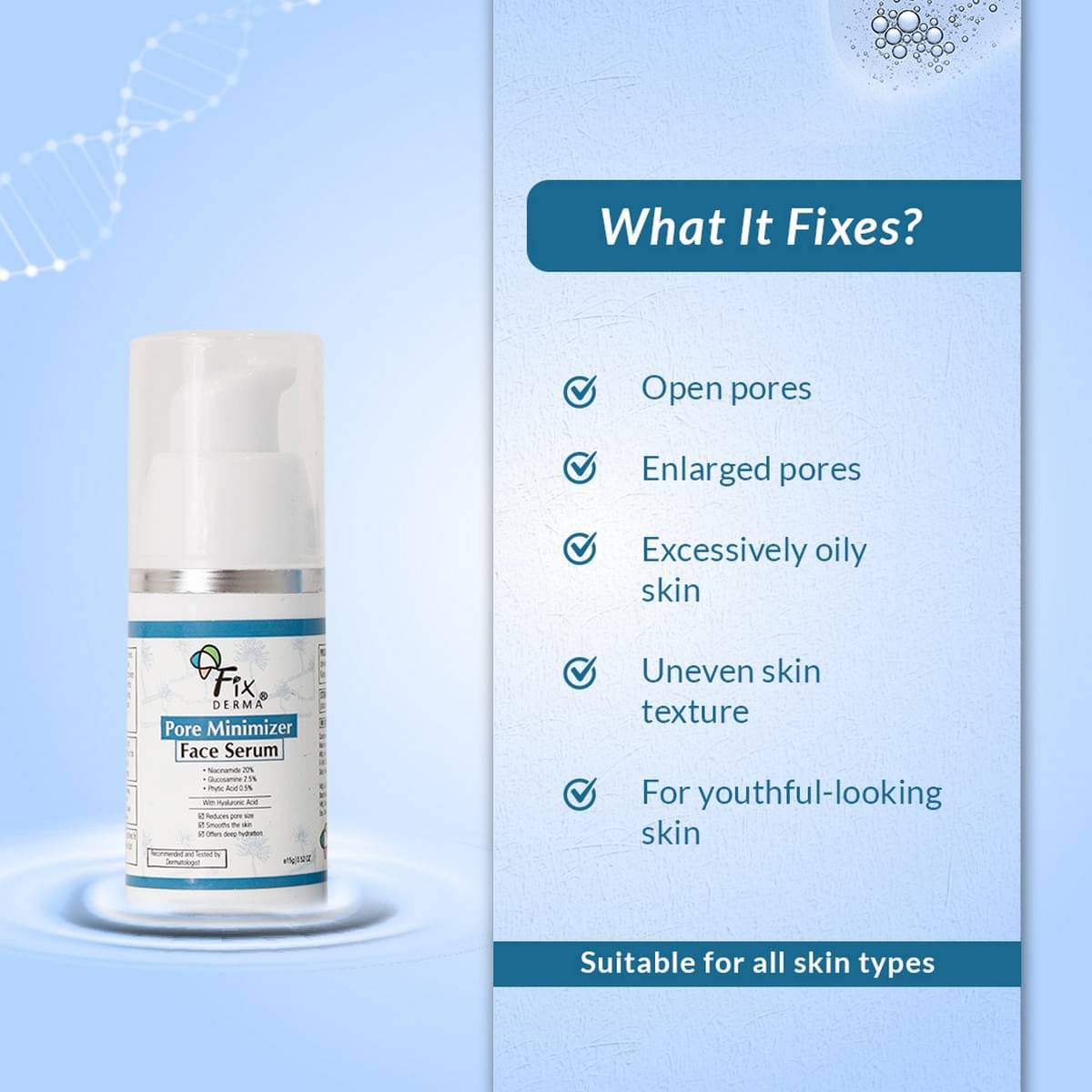 Fixderma 20% Niacinamide Serum for Pore Minimizer 15g, (Pack of 1) Fixderma 20% Niacinamide Serum for Pore Minimizer 15g, (Pack of 1)