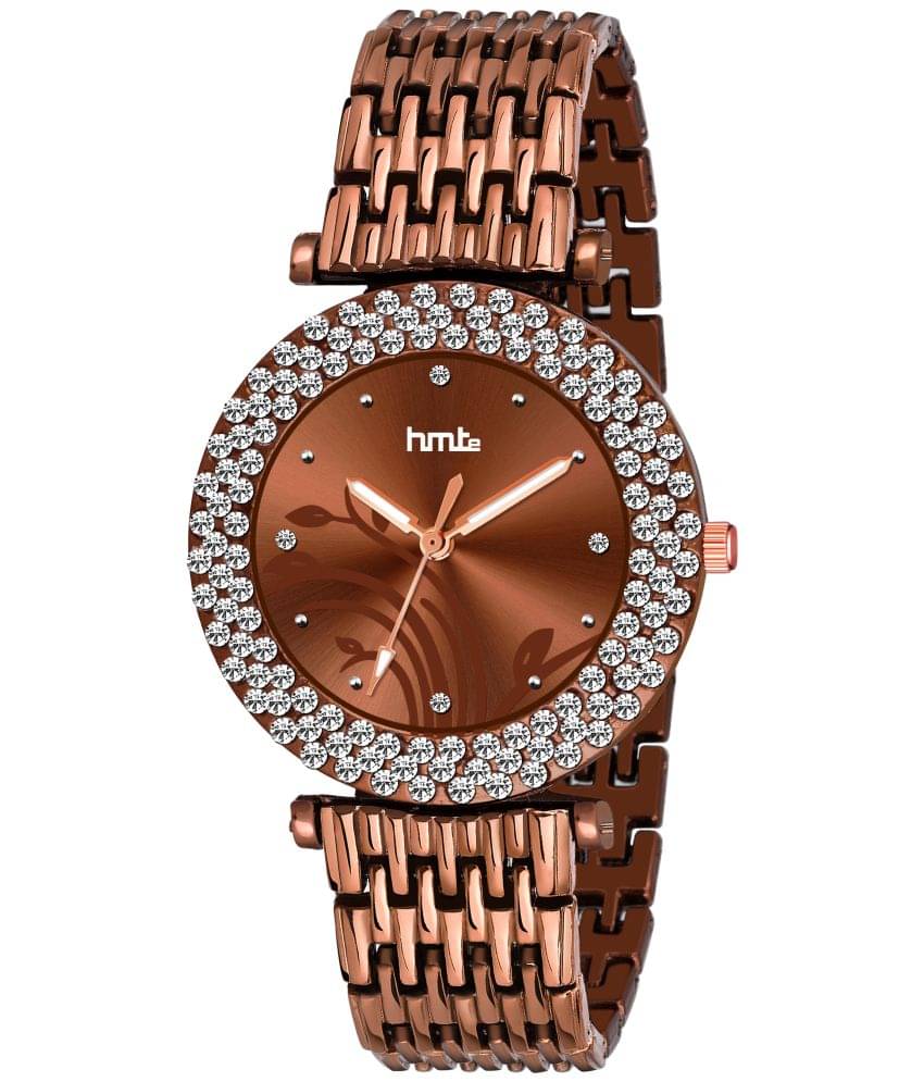     			HMTe - Brown Metal Analog Womens Watch
