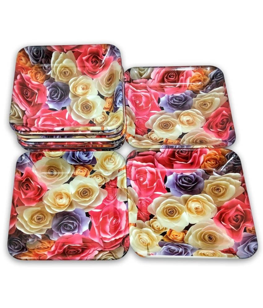 Inpro 12 Pcs Melamine Multi Color Quarter Plate