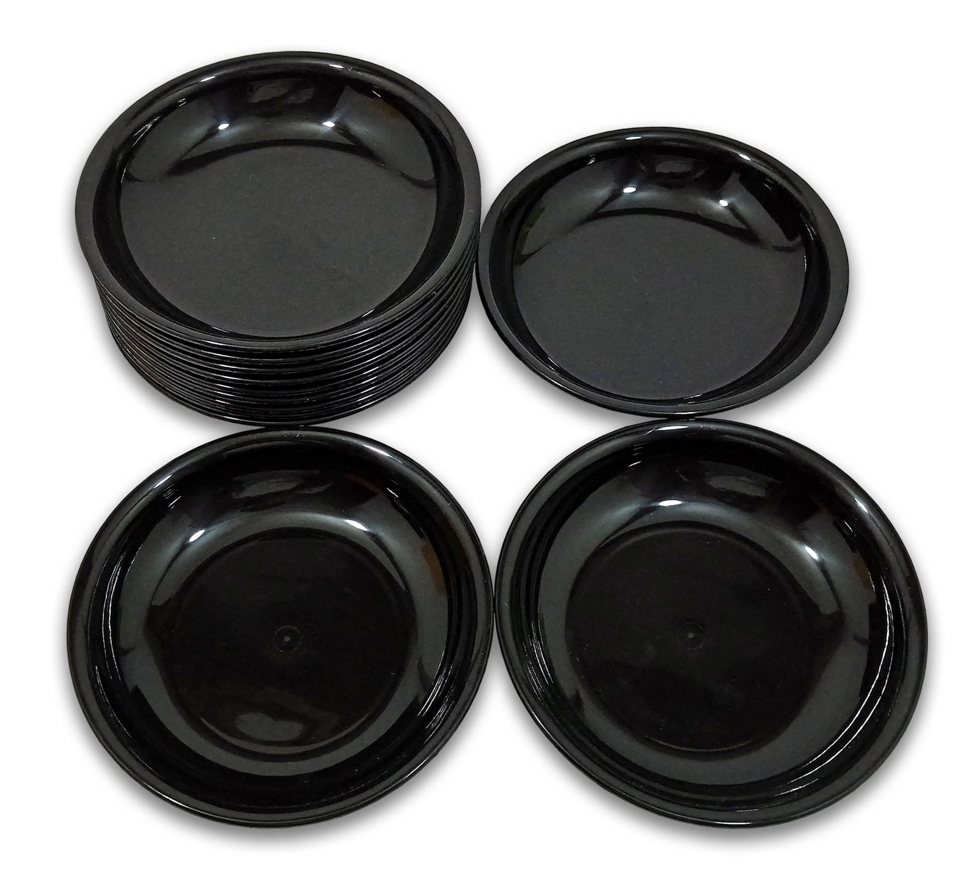 Inpro 12 Pcs Plastic Black Quarter Plate