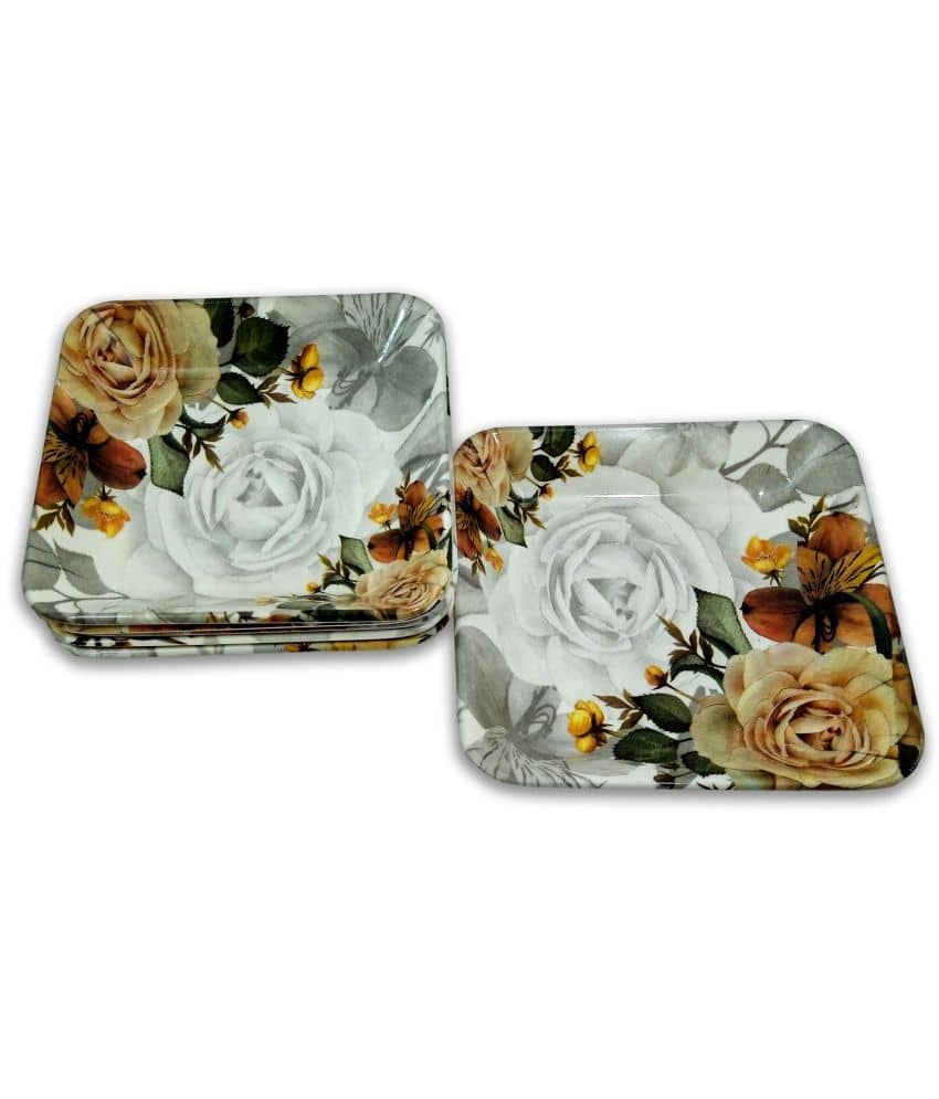 Inpro 6 Pcs Melamine Multi Color Quarter Plate