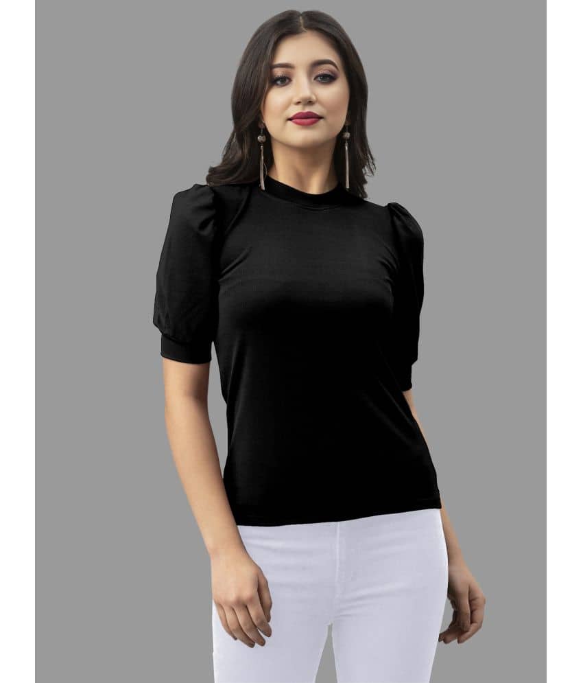 JULEE Women's Polyester Regular Top ( Black )