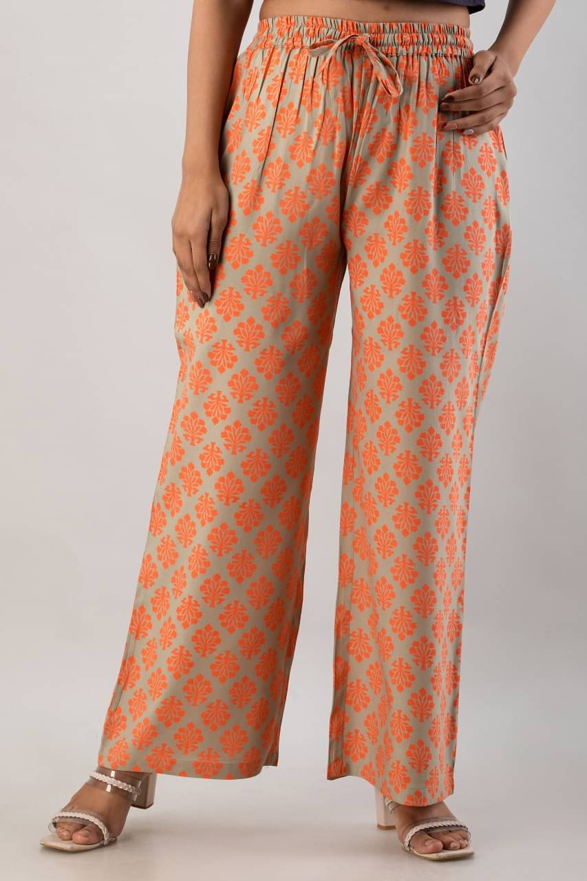 MAUKA - Orange Rayon Women's Palazzo ( Pack of 1 ) MAUKA - Orange Rayon Women's Palazzo ( Pack of 1 )