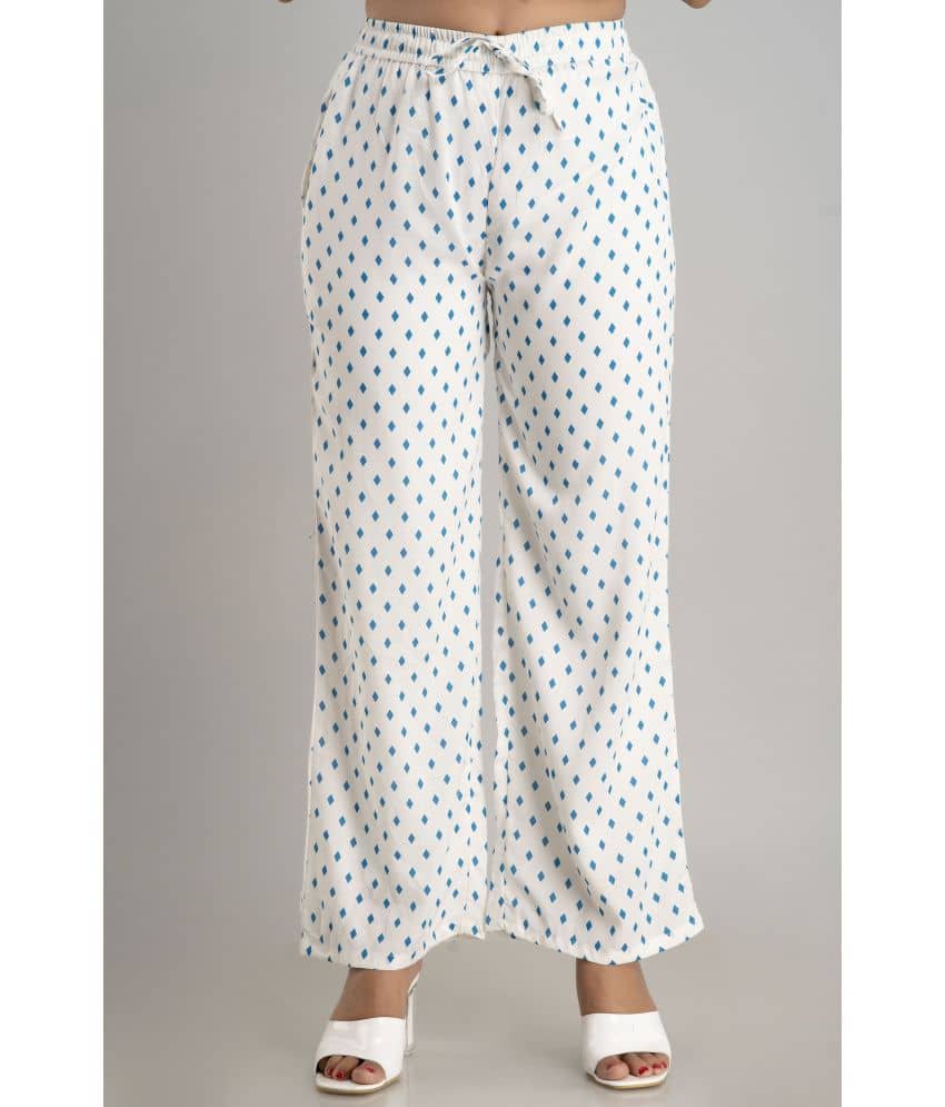 MAUKA - White Rayon Women's Palazzo ( Pack of 1 ) - Palazzos | Buy online on ZillyBuy