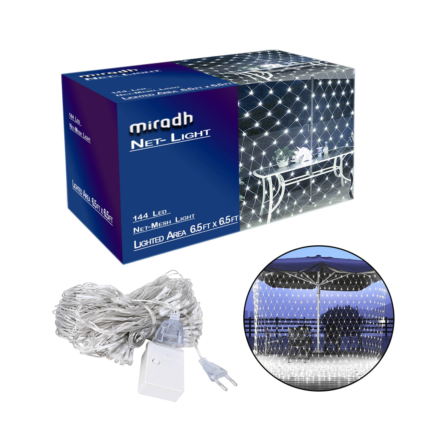 MIRADH - White 2Mtr String Light ( Pack of 1 )
