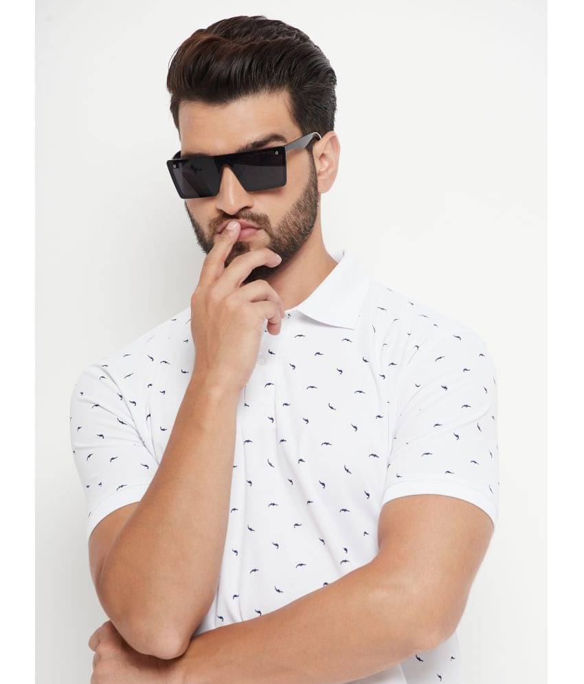 renuovo Pack of 1 Cotton Blend Regular Fit Printed Half Sleeves Men's Polo T Shirt ( White ) renuovo Pack of 1 Cotton Blend Regular Fit Printed Half Sleeves Men's Polo T Shirt ( White )
