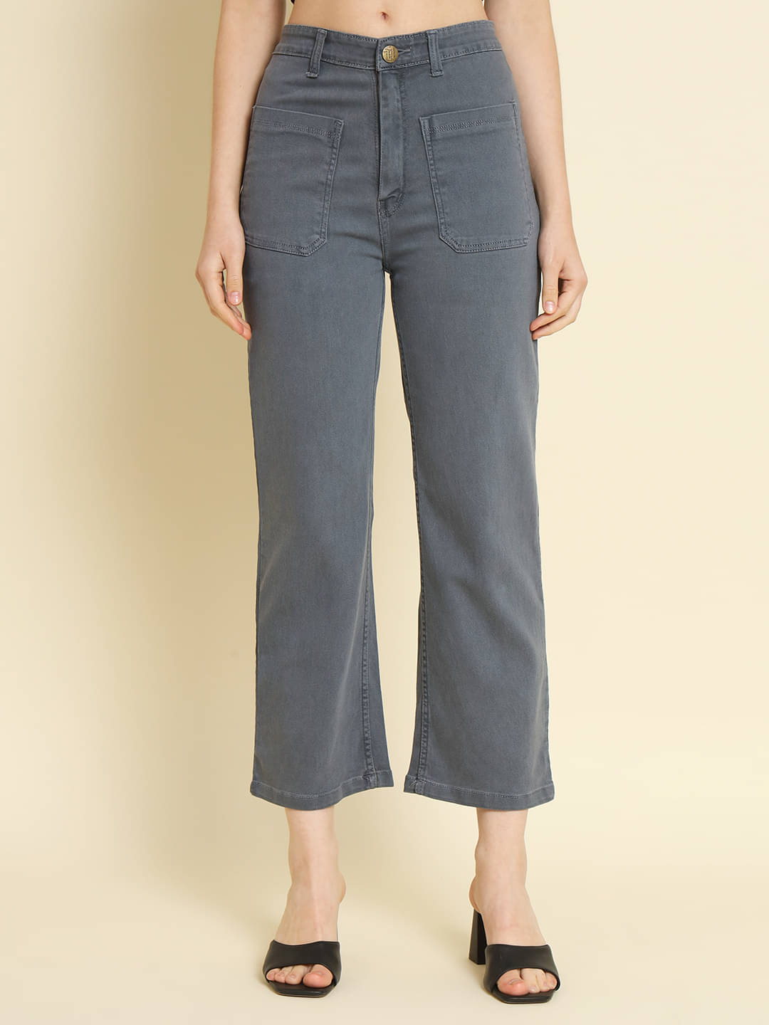     			AngelFab - Grey Denim Straight Fit Women's Jeans ( Pack of 1 )
