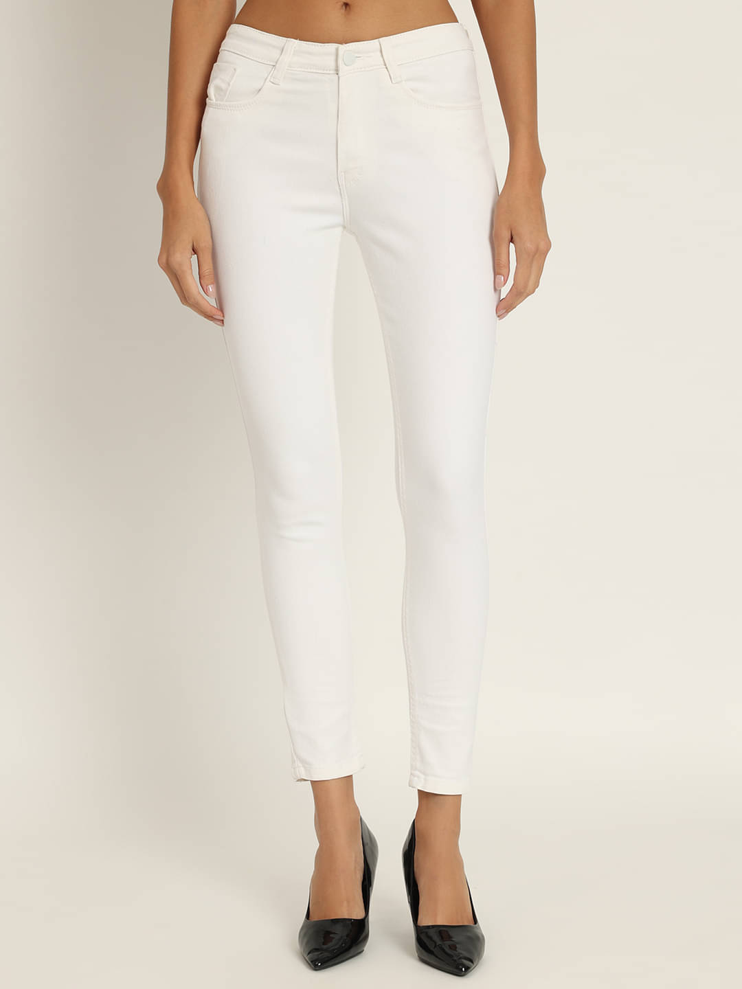     			AngelFab - White Denim Skinny Fit Women's Jeans ( Pack of 1 )