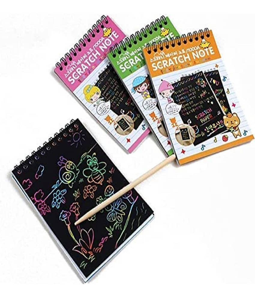 CRAFTS RAINBOW ART SCRATCH PAPER BOOK SHEETS 10 PAGE ( PACK OF 4) - Stationery | Buy online on ZillyBuy