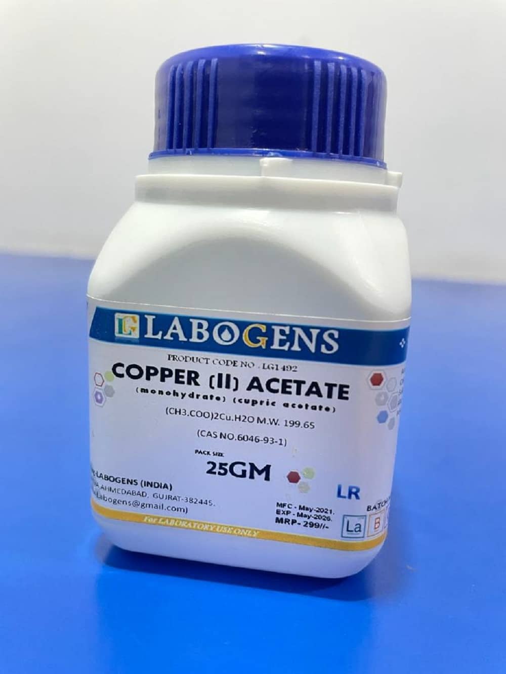 Copper (II) acetate monohydrat 25gm
