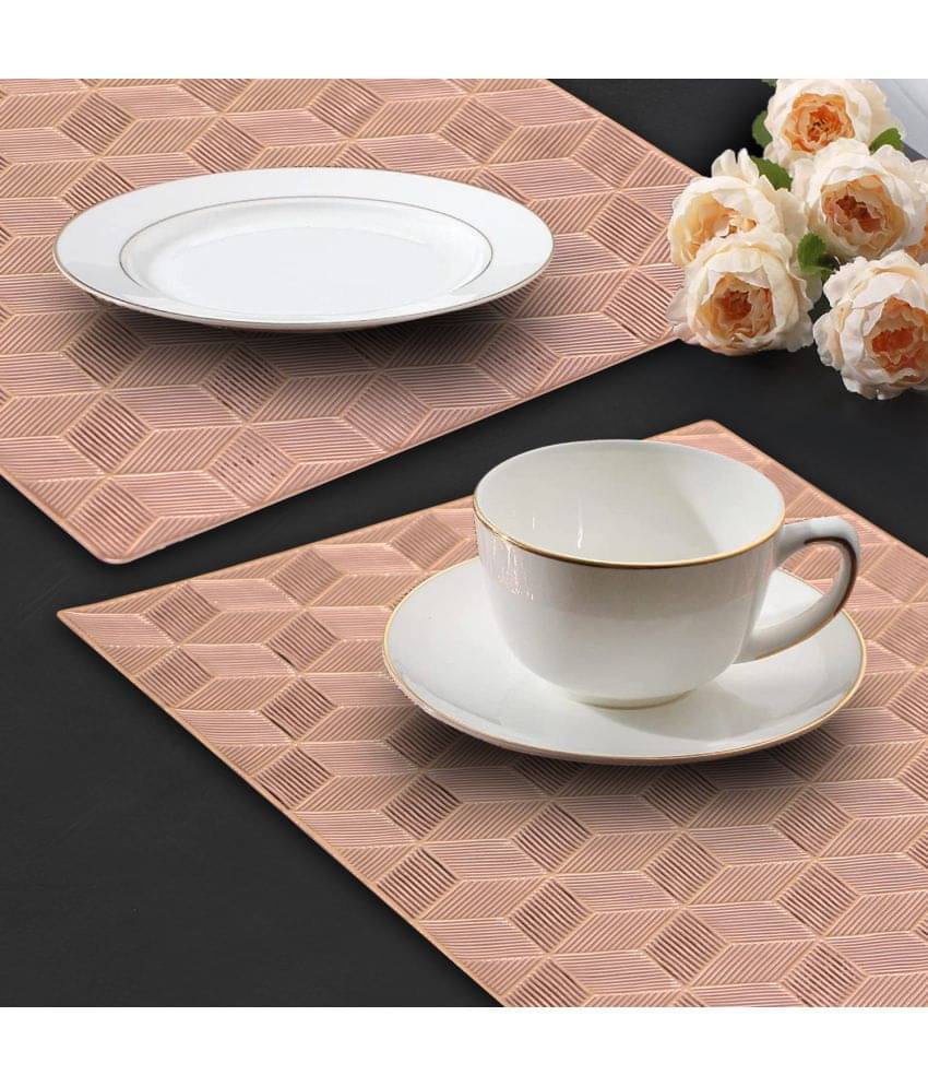 PVC Abstract Rectangle Table Mats ( 45 cm x 30 cm ) Pack of 2 - Brown PVC Abstract Rectangle Table Mats ( 45 cm x 30 cm ) Pack of 2 - Brown