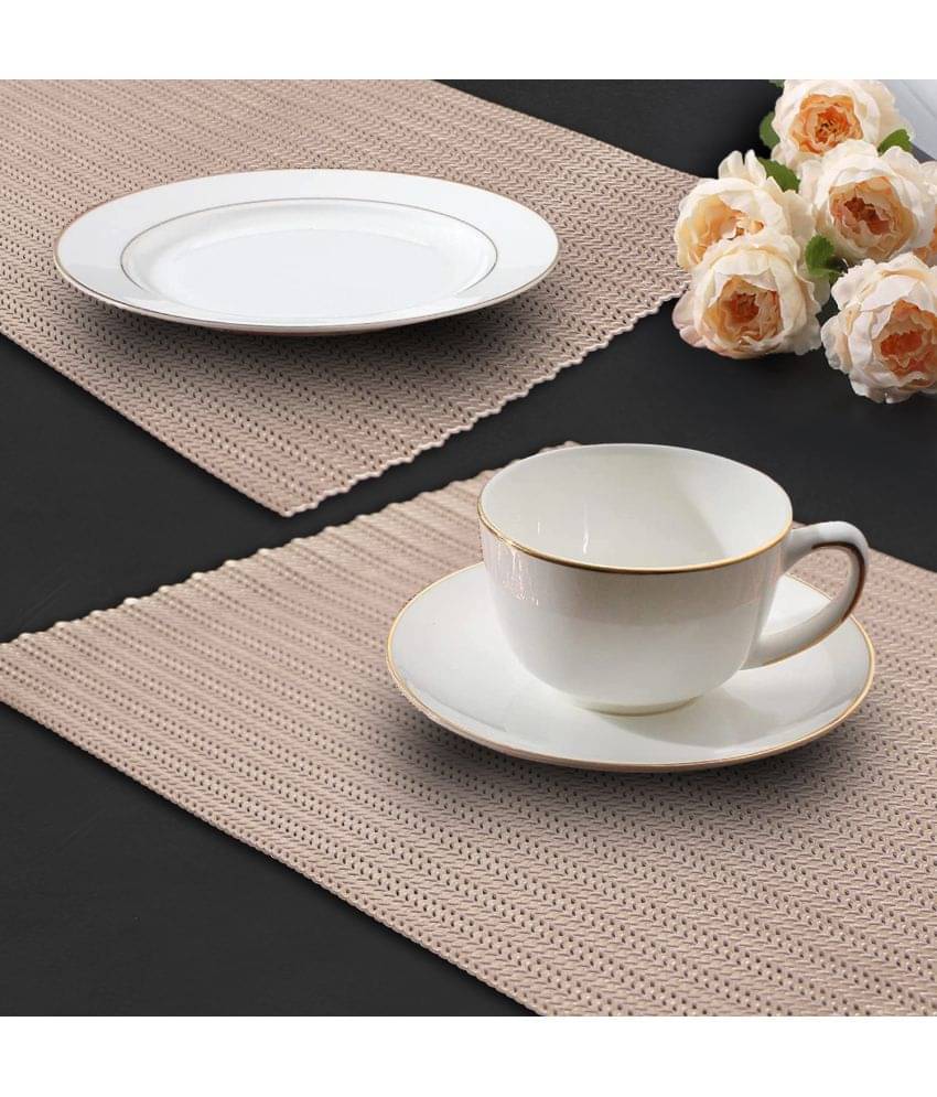     			PVC Abstract Rectangle Table Mats ( 45 cm x 30 cm ) Pack of 2 - Gold
