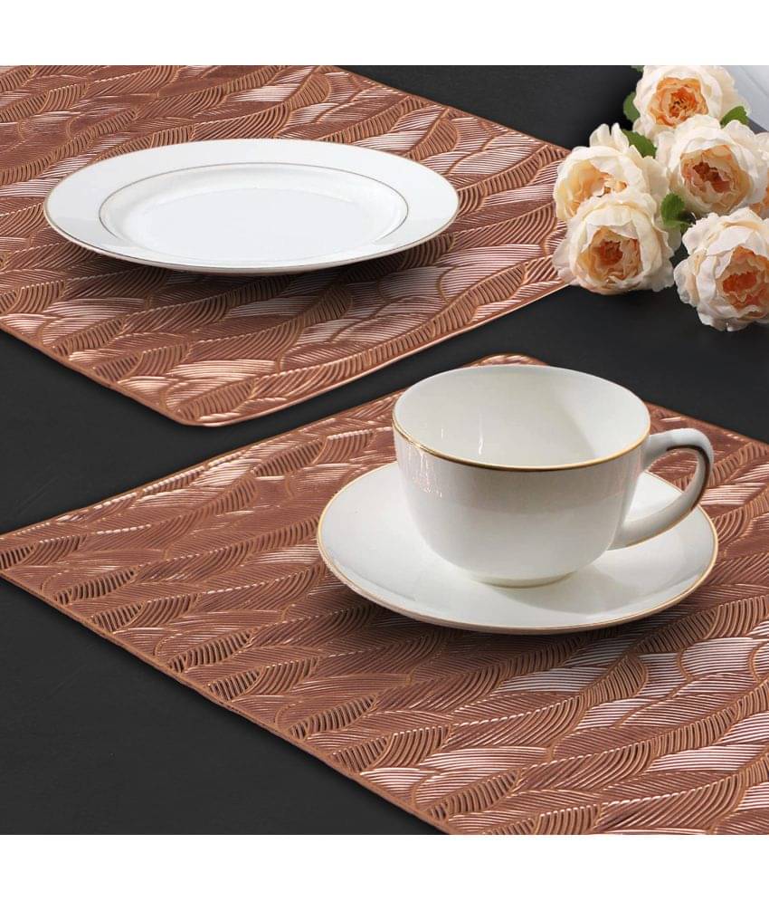     			PVC Abstract Rectangle Table Mats ( 45 cm x 30 cm ) Pack of 2 - Brown
