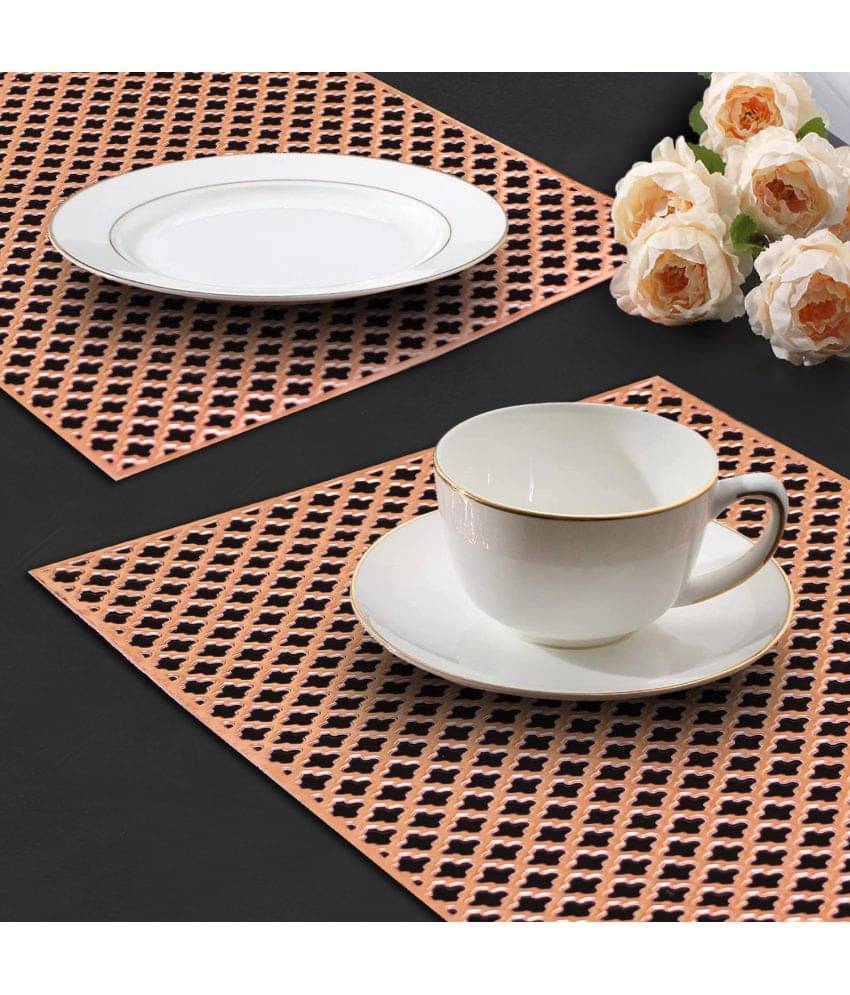 PVC Geometric Rectangle Table Mats ( 45 cm x 30 cm ) Pack of 2 - Brown PVC Geometric Rectangle Table Mats ( 45 cm x 30 cm ) Pack of 2 - Brown