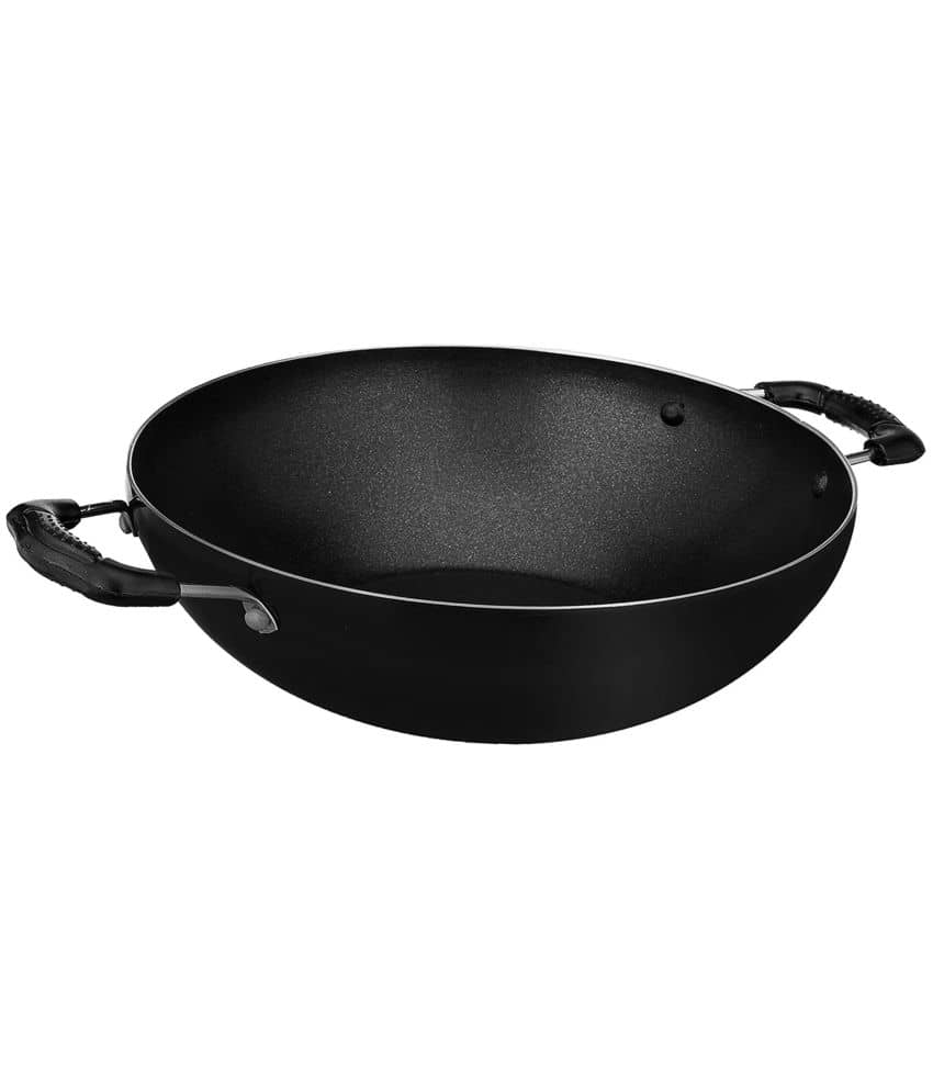 HomePro - Kadhai Black Aluminium Non-Stick Pot ml ( Pack of 1 ) - Cookware | Buy online on ZillyBuy