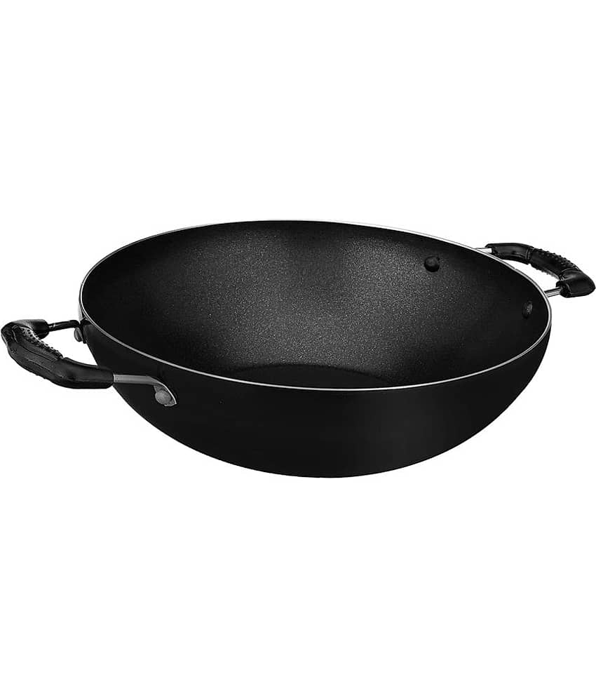 HomePro - Kadhai Black Aluminium Non-Stick Pot ml ( Pack of 1 ) - Cookware | Buy online on ZillyBuy
