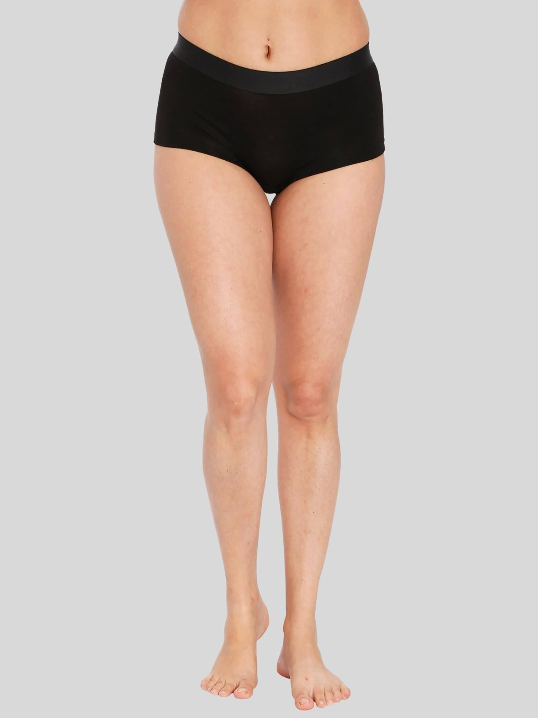 ILRASO Modal Solid Women's Boy Shorts ( Black )