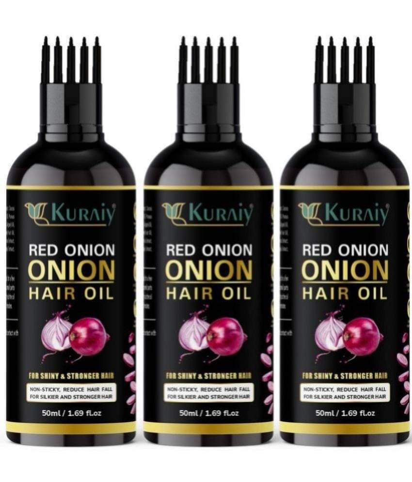 KURAIY ONION All Type of Hair Problem Herbal Anti Dandruff Hair Oil 50 ML Hair Oil PACK OF 3 KURAIY ONION All Type of Hair Problem Herbal Anti Dandruff Hair Oil 50 ML Hair Oil PACK OF 3
