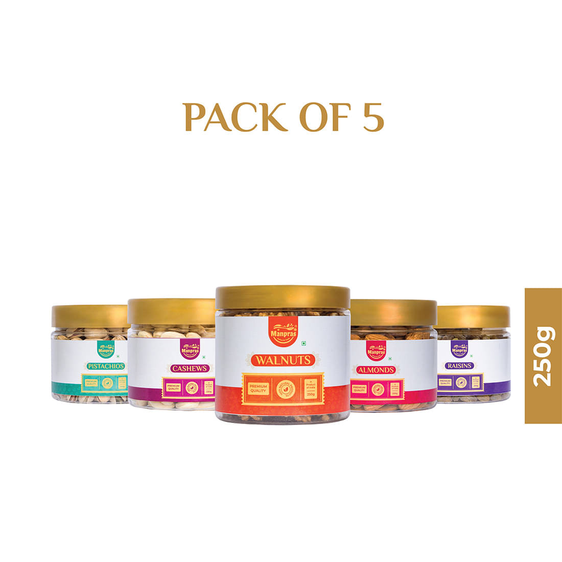     			Manpras Premium Dryfruit Combo CASHEW-250GM,ALMOND-250GM,PISTACHIO-250GM,RAISIN -250GM,WALNUT-250GM