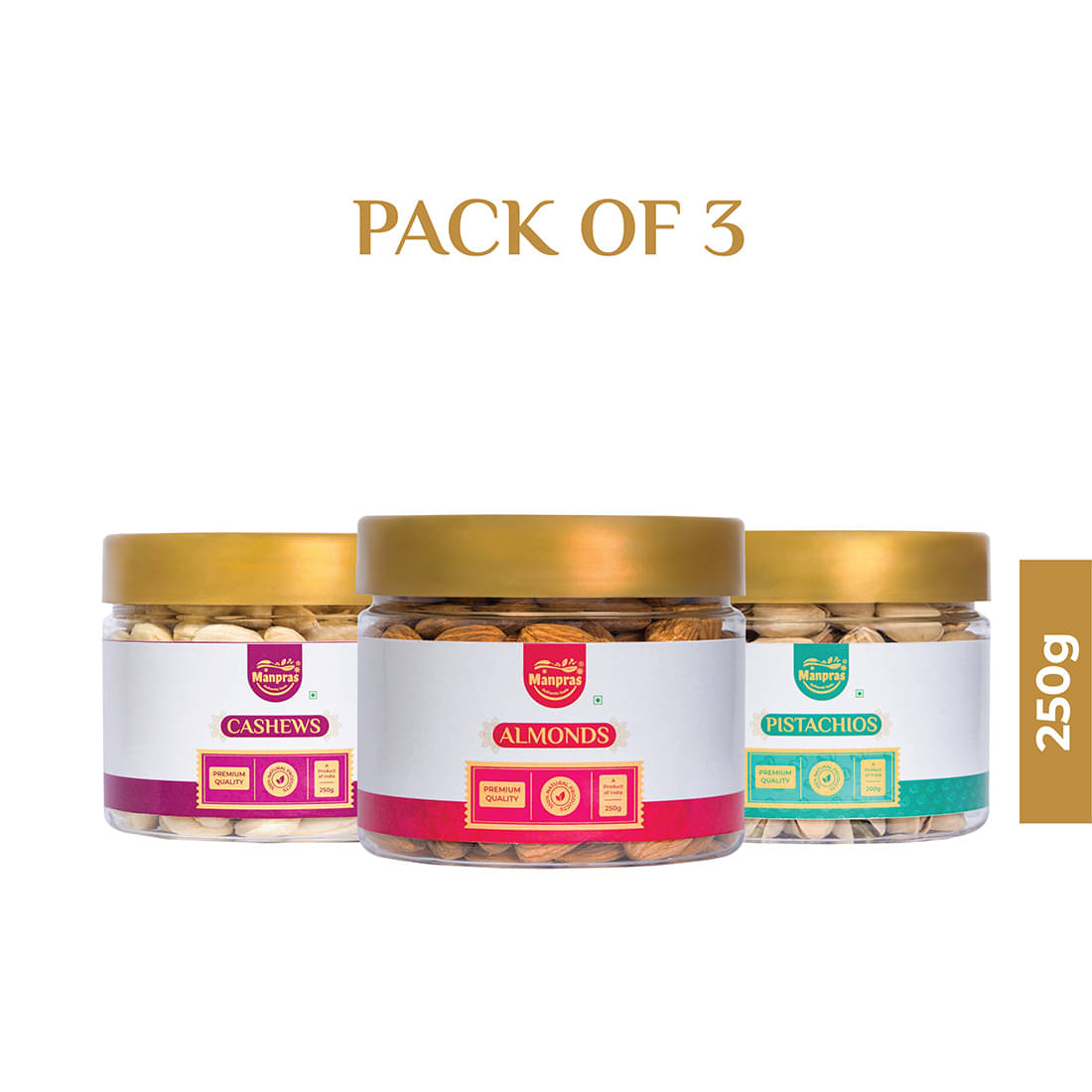     			Manpras Premium Dryfruit Combo Cashew 250Gm,Almond 250Gm,Pista 200Gm..