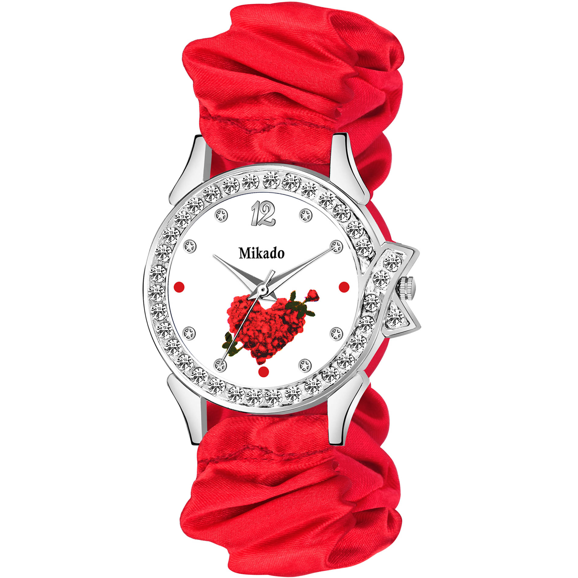     			Mikado - Red Fabric Analog Womens Watch