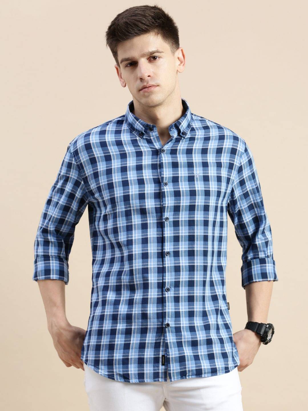 Showoff Cotton Blend Regular Fit Checks Full Sleeves Men's Casual Shirt - Multi ( Pack of 1 ) Showoff Cotton Blend Regular Fit Checks Full Sleeves Men's Casual Shirt - Multi ( Pack of 1 )