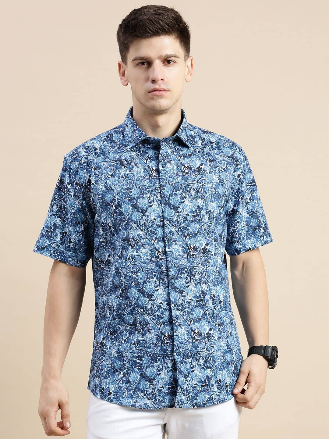 Showoff Cotton Blend Regular Fit Printed Half Sleeves Men's Casual Shirt - Multi ( Pack of 1 )