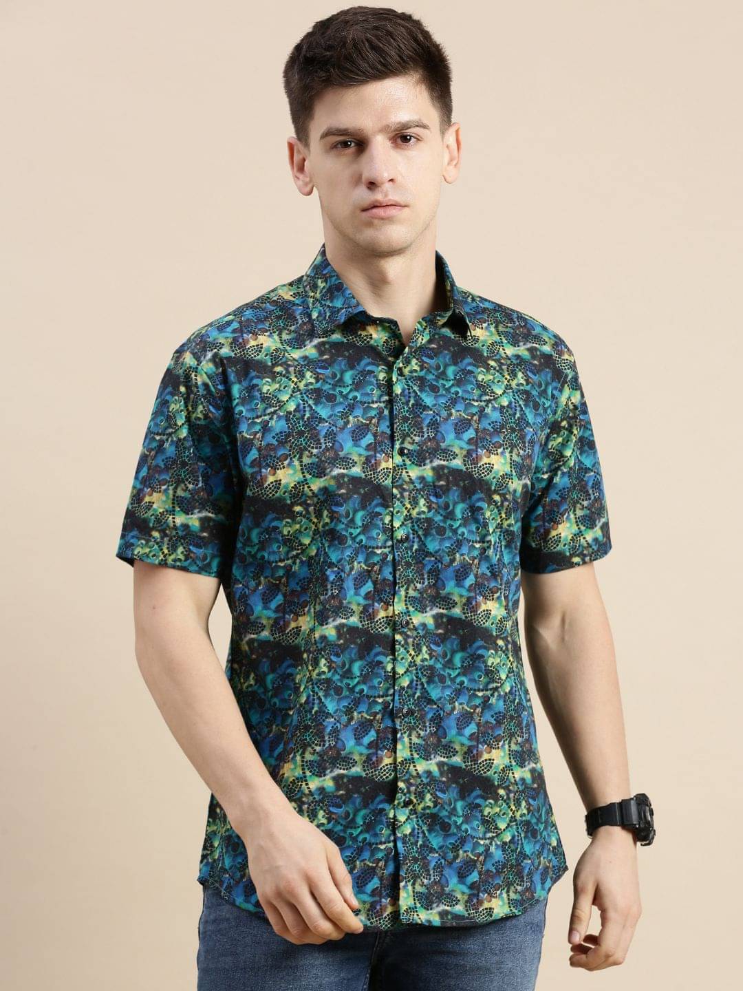 Showoff Satin Regular Fit Printed Half Sleeves Men's Casual Shirt - Multi ( Pack of 1 ) Showoff Satin Regular Fit Printed Half Sleeves Men's Casual Shirt - Multi ( Pack of 1 )