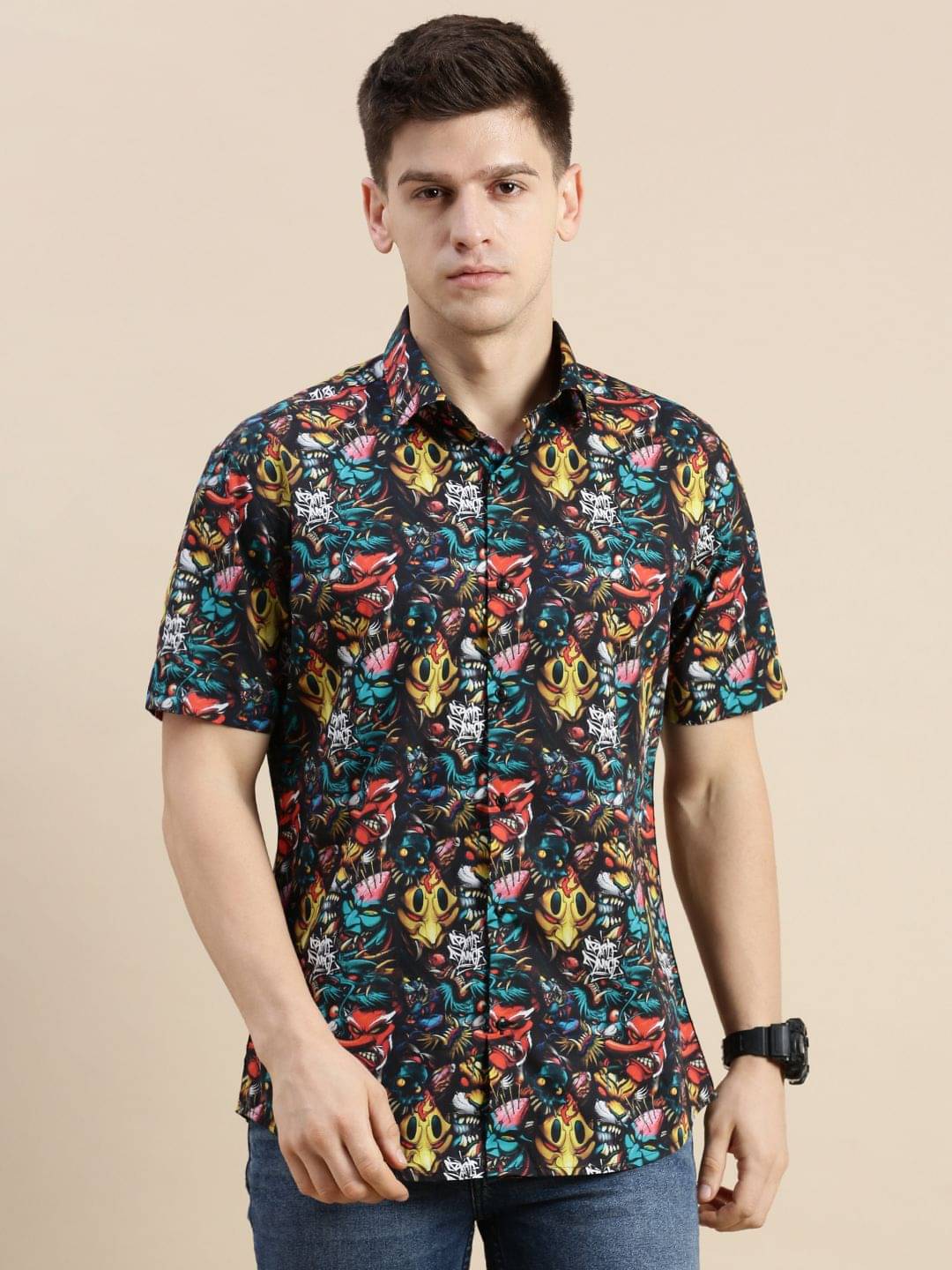 Showoff Satin Regular Fit Printed Half Sleeves Men's Casual Shirt - Multi ( Pack of 1 ) Showoff Satin Regular Fit Printed Half Sleeves Men's Casual Shirt - Multi ( Pack of 1 )